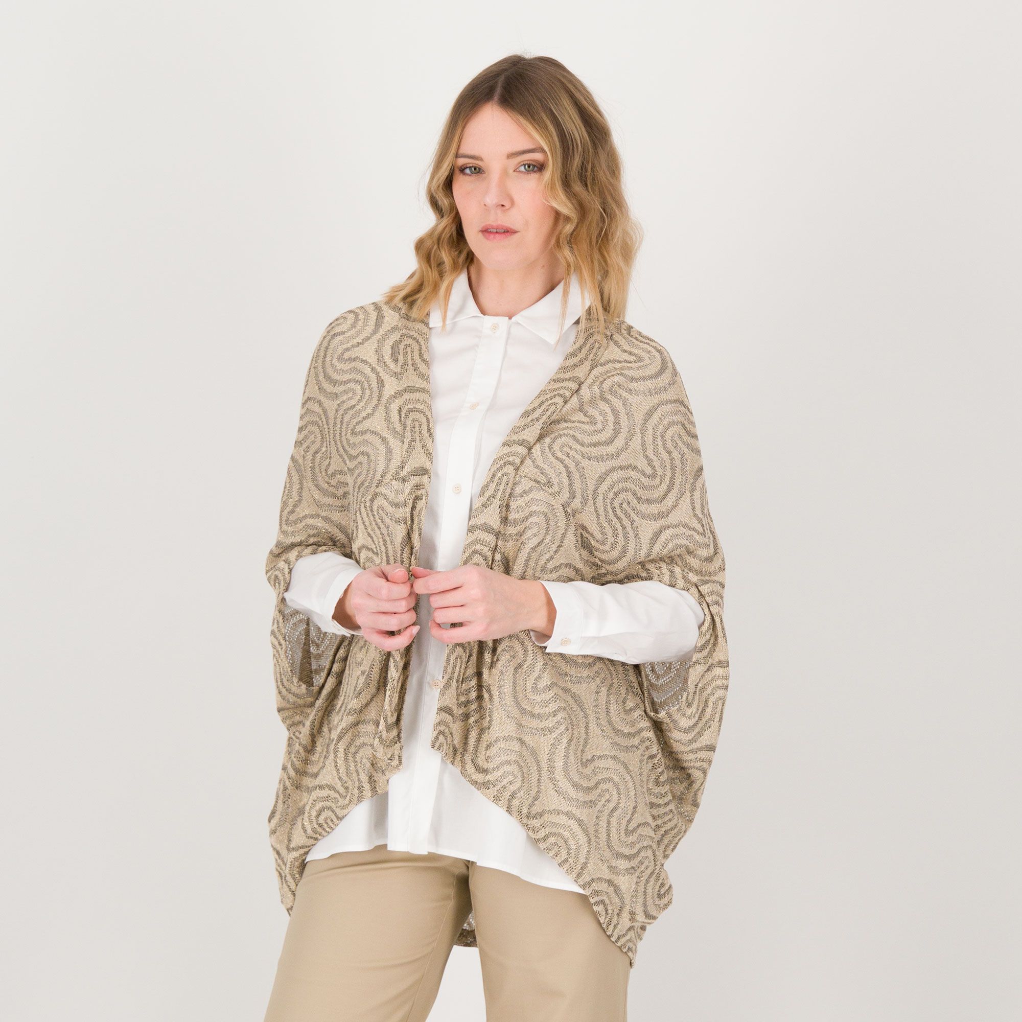 Image of W.I.T.A. Cardigan manica corta in maglia di viscosa jacquard061