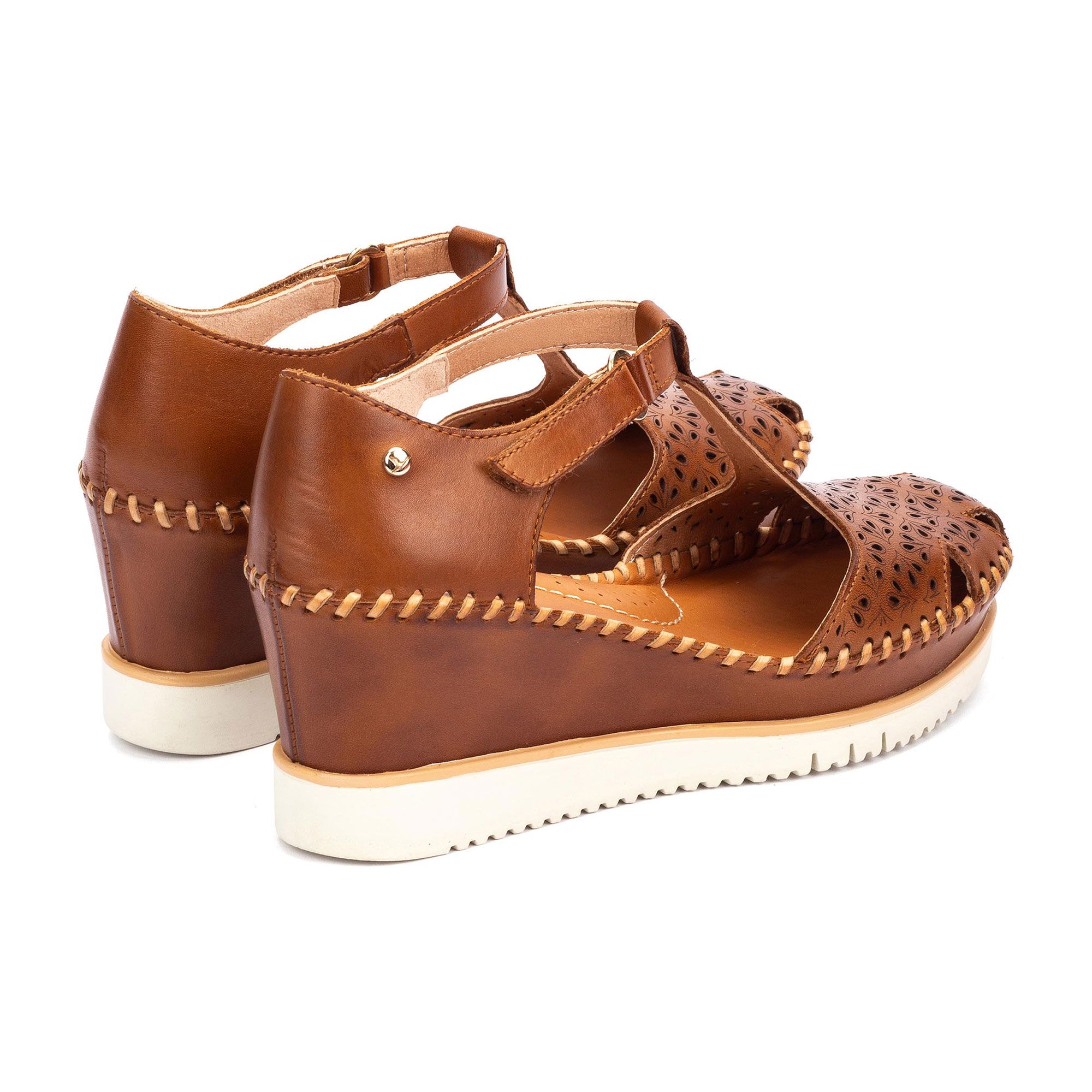 Pikolinos Sandali a T in pelle con zeppa 7 cm