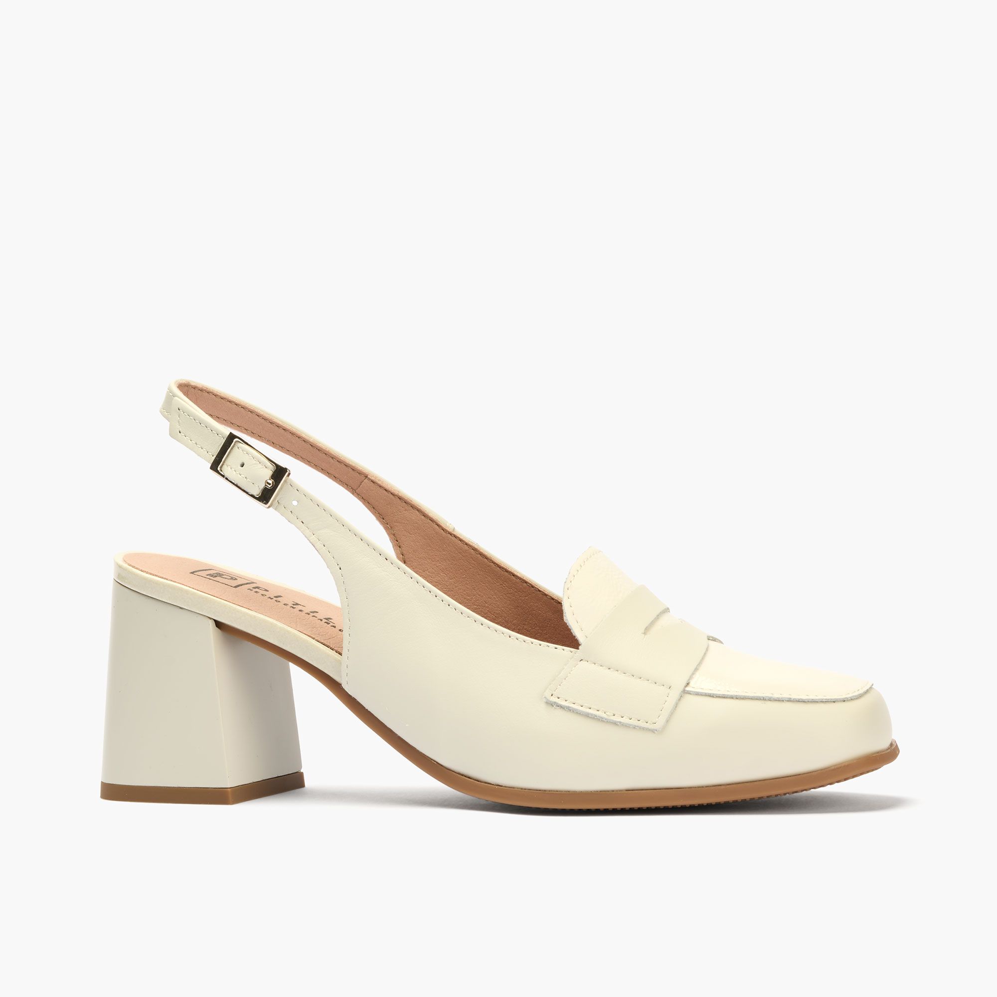 Pitillos
Slingback in pelle
a punta squadrata
con tacco 6 cm