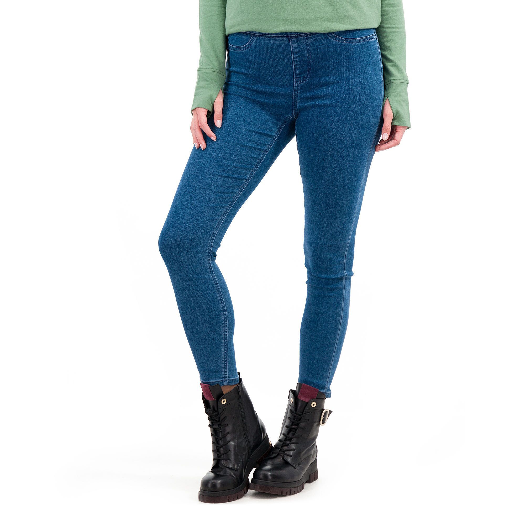 QVC Denim & Co Jegging in tessuto stretch effetto jeans