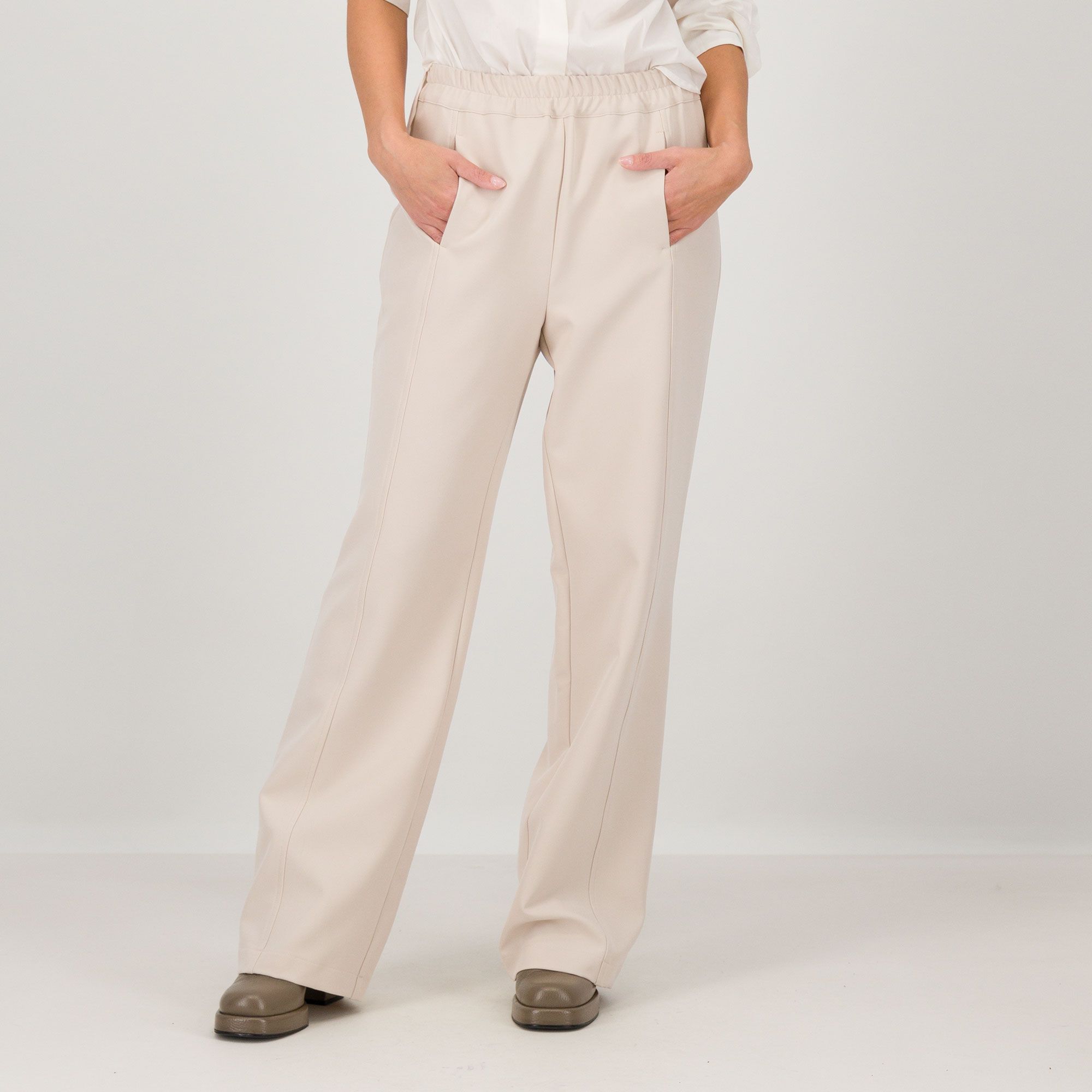 Image of Caterina Lancini Pantaloni bistretch con elastico in vita061