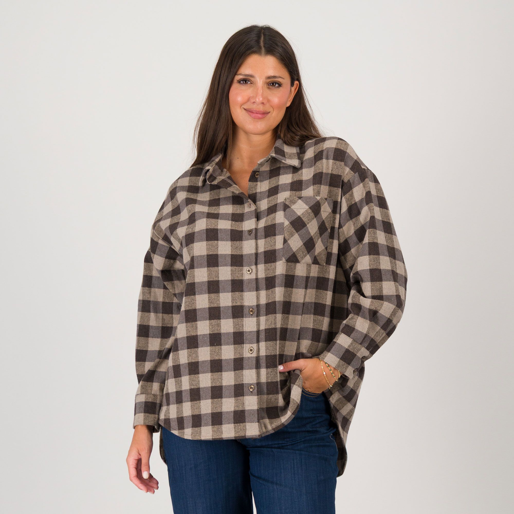 Risskio
Camicia in cotone
a quadri con manica
lunga