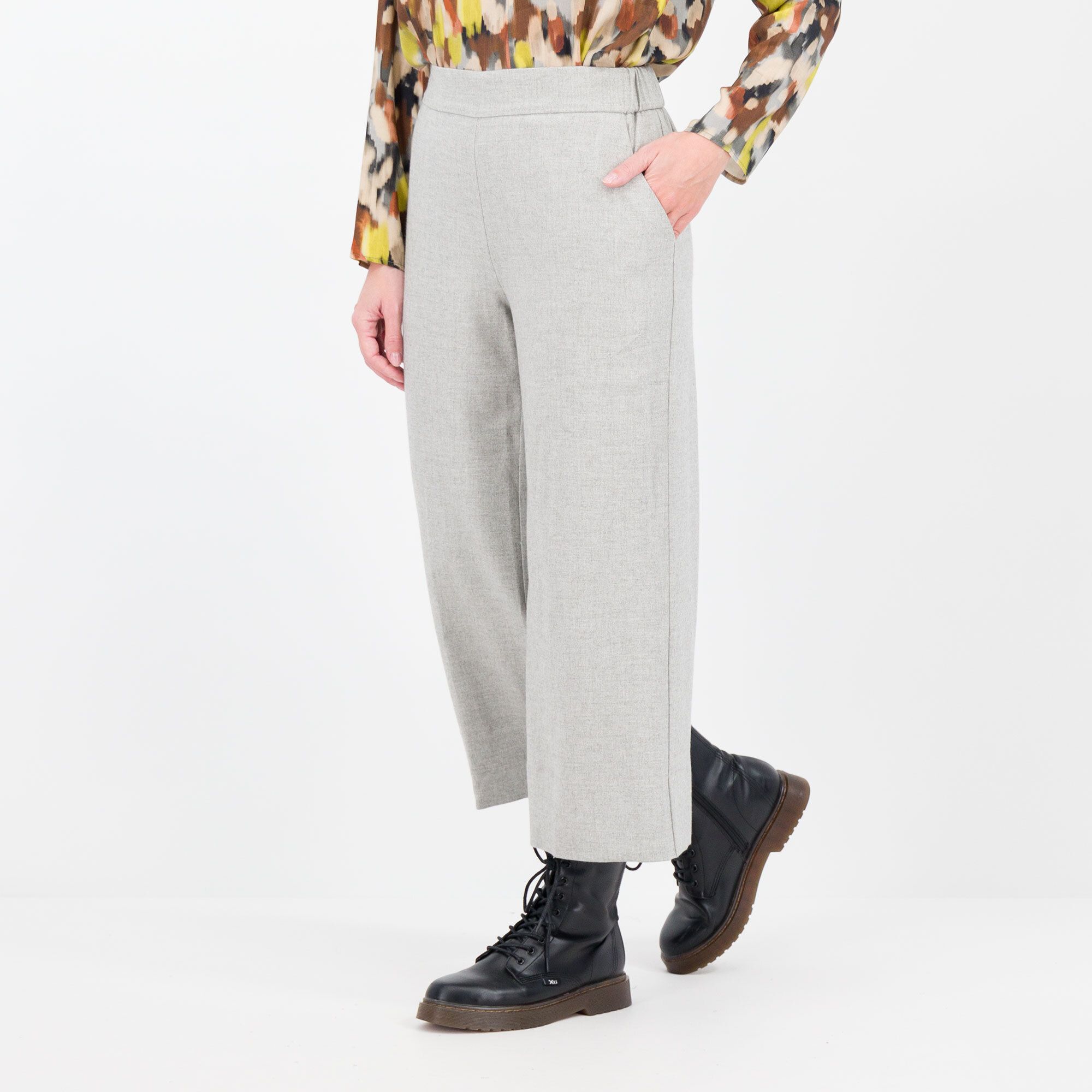 QVC W.I.T.A. Pantaloni ampi pull on con orlo alto