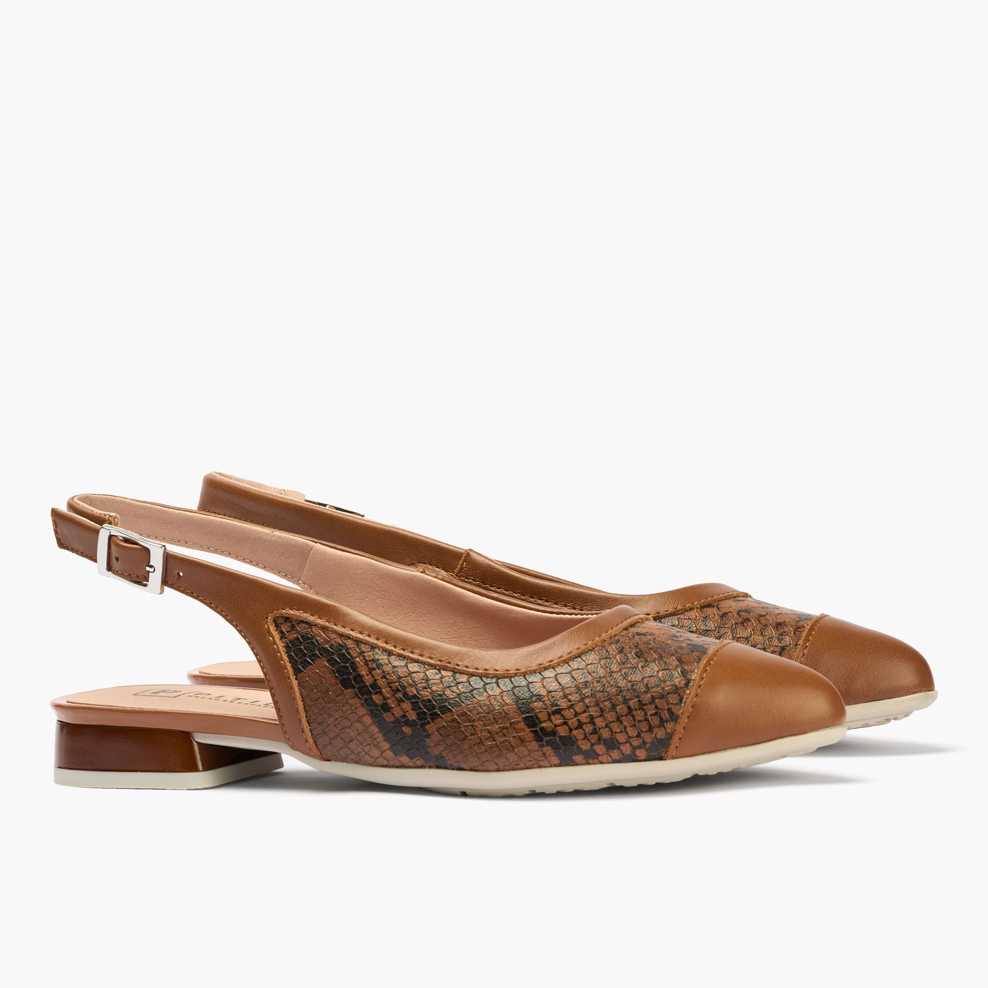 Pitillos
Scarpe slingback 
in pelle stampa
pitone con tacco 1cm