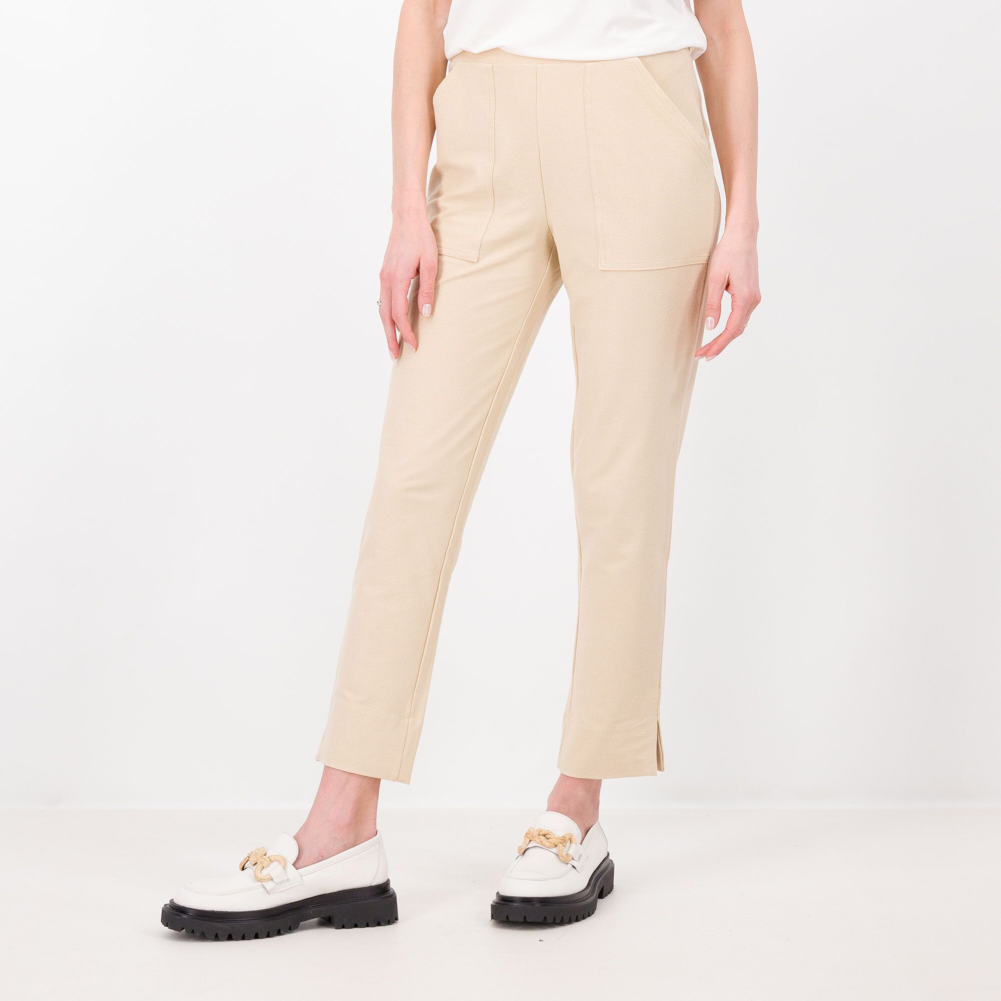 QVC Wynne Layers Pantaloni cropped in maglia gabardine