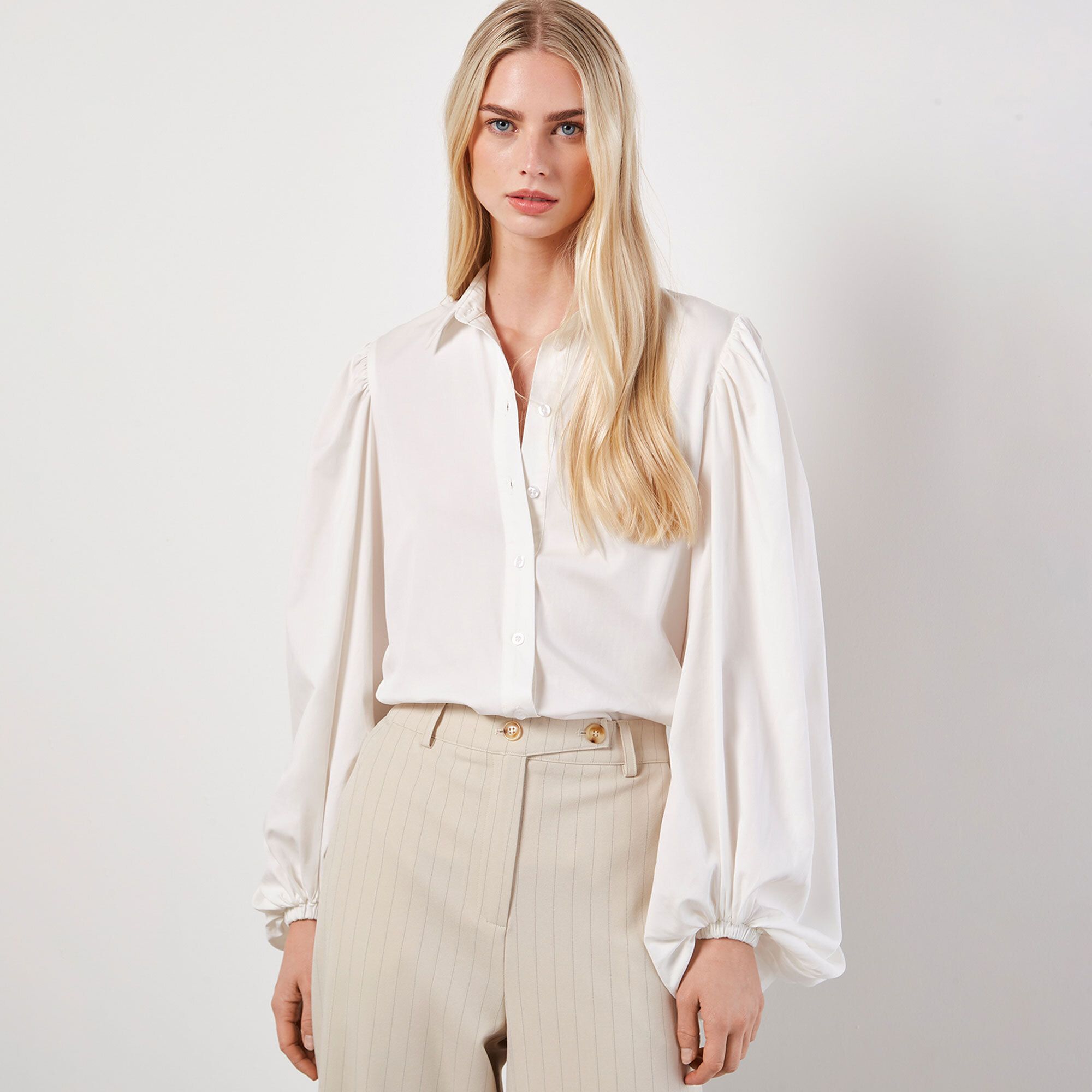 QVC APRICOT Camicia in modal e cotone a maniche lunghe balloon