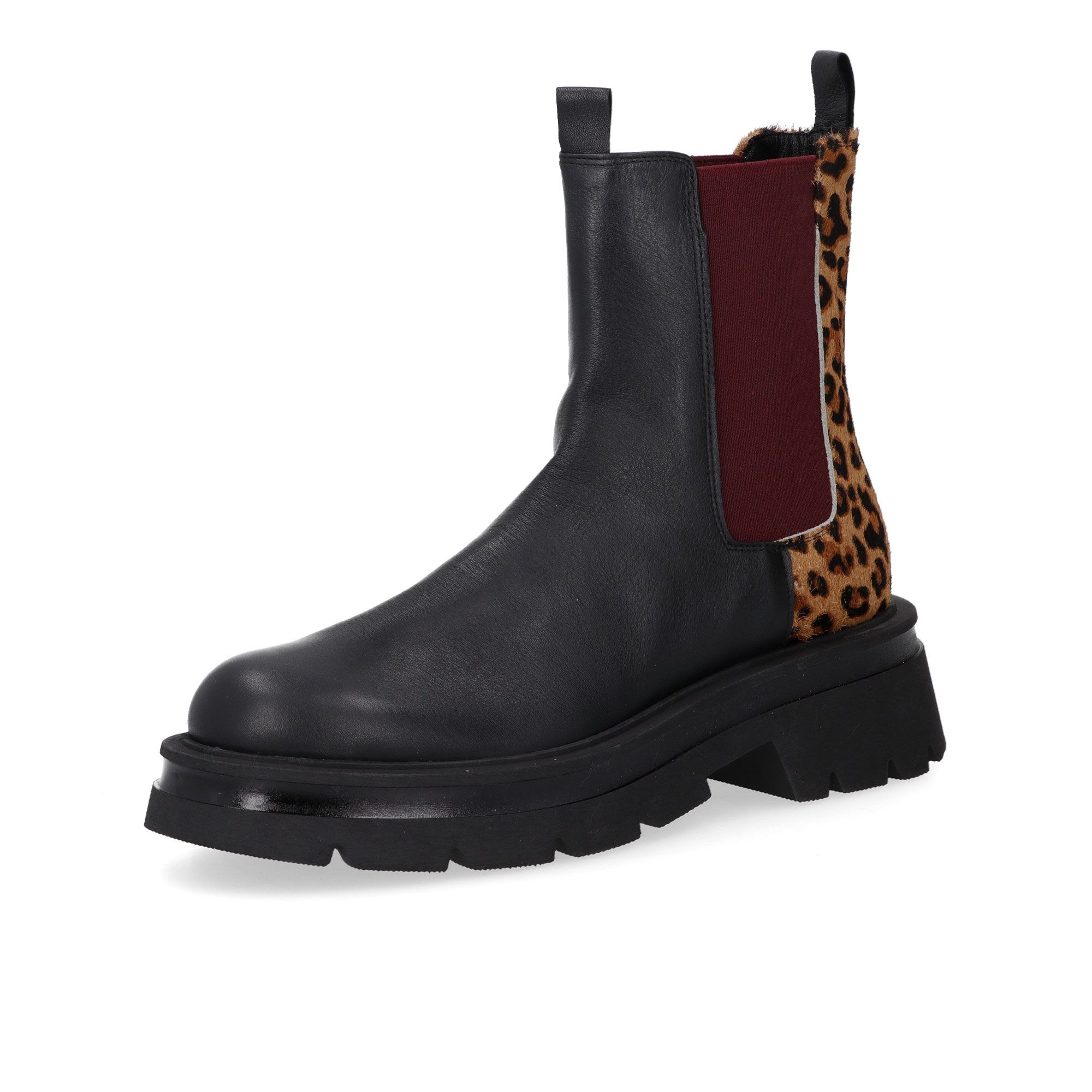 Gioia A.
Stivaletti Chelsea
in pelle con inserti 
cavallino e tacco 5cm