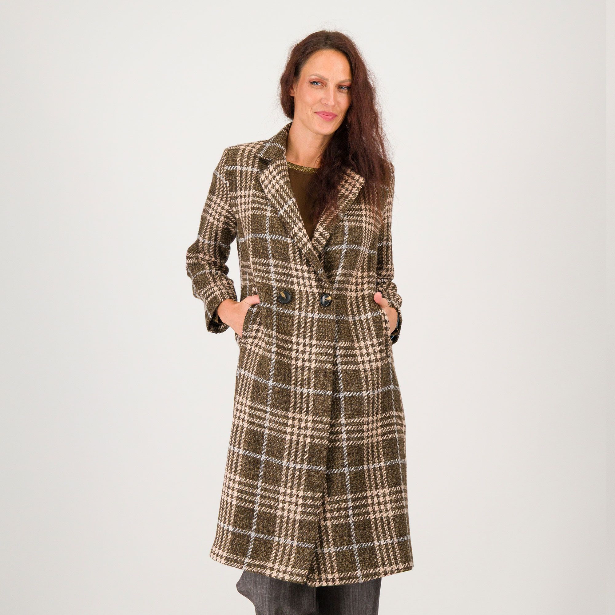 PALAZZO MODA
Cappotto a quadri
midi con lamé