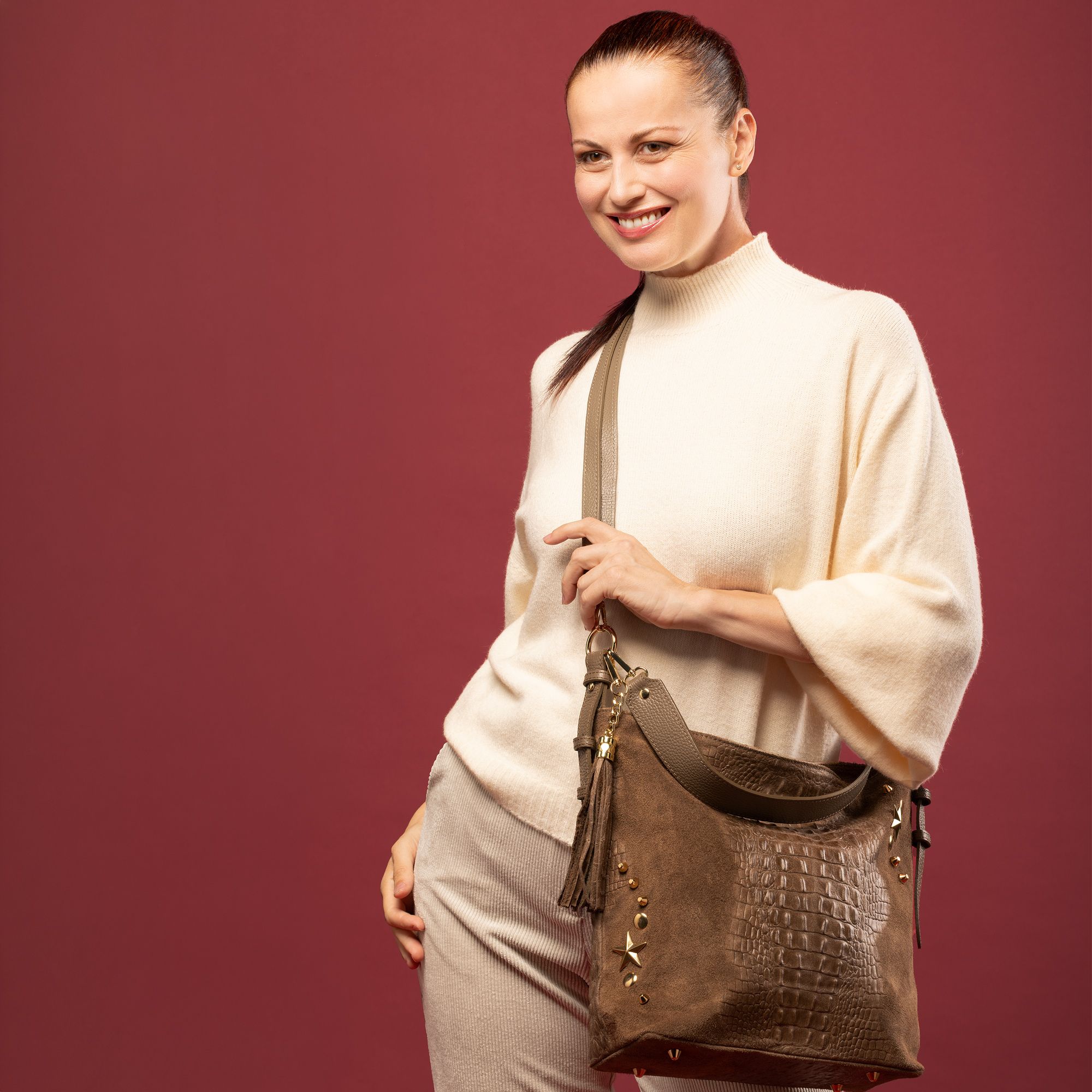 Stefano Ghilardi
Borsa a spalla in
pelle scamosciata
con tracolla