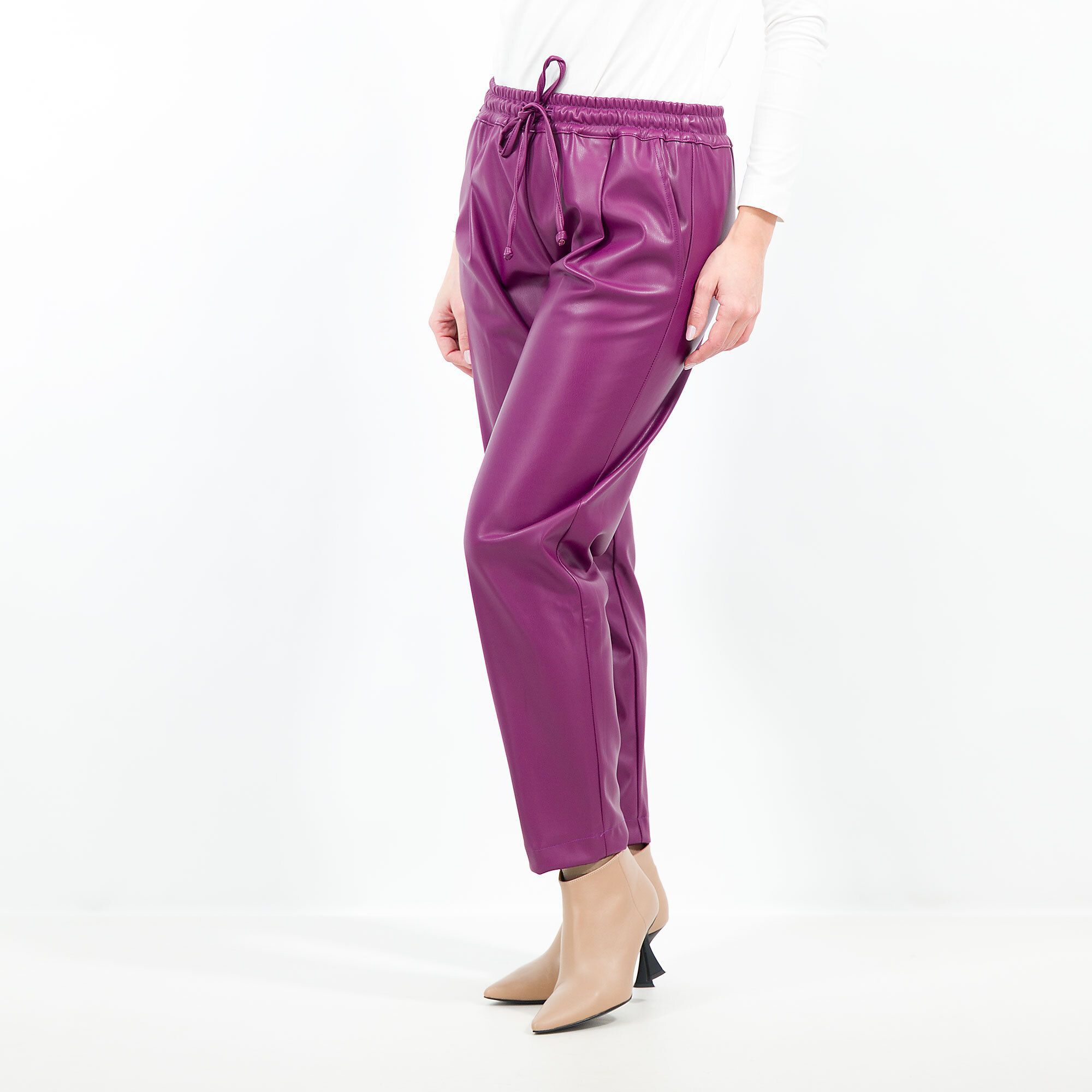 QVC Olly Doo Pantaloni jogger in tessuto spalmato