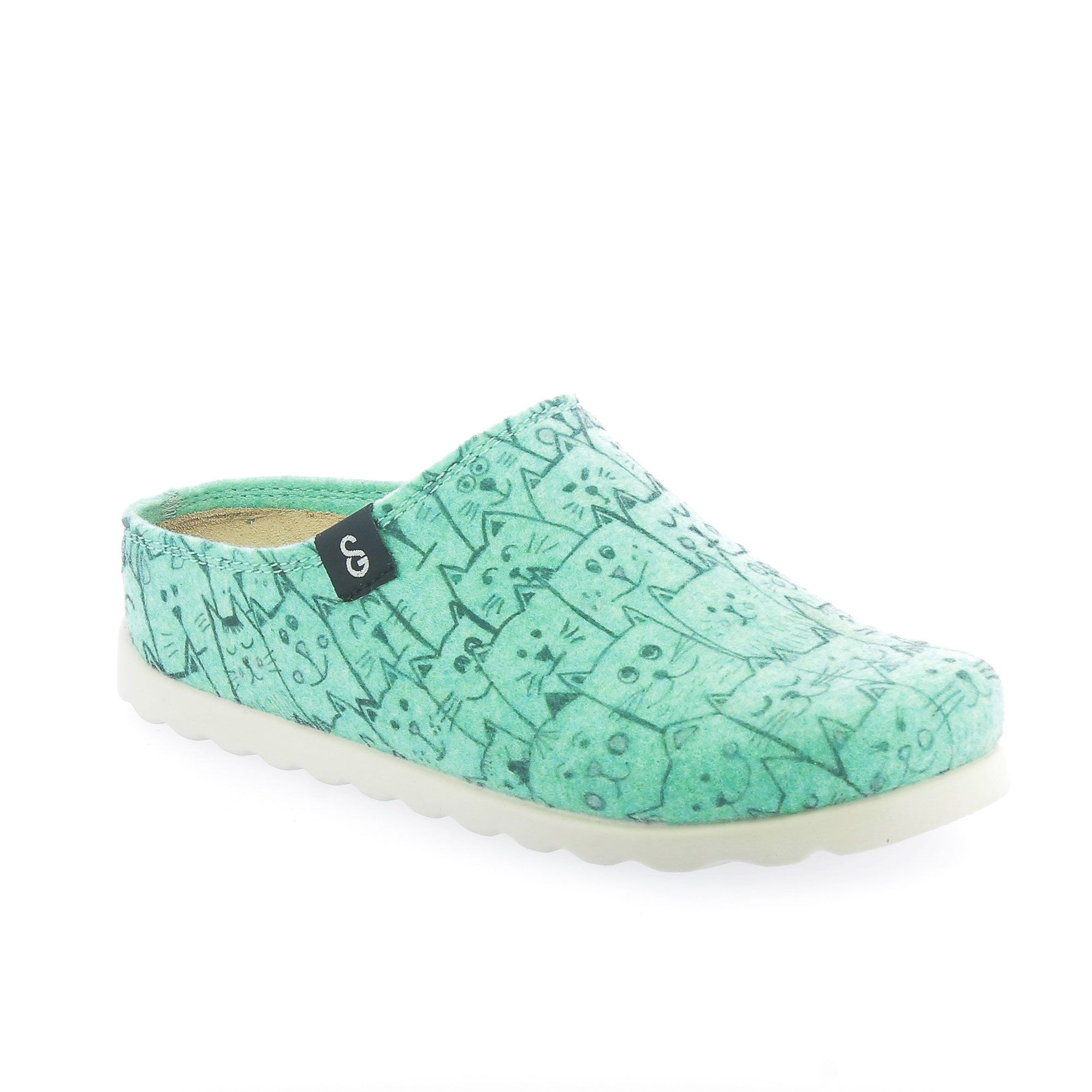 Sanagens
Sabot in lana
con stampa gatti
e suola 2 cm
