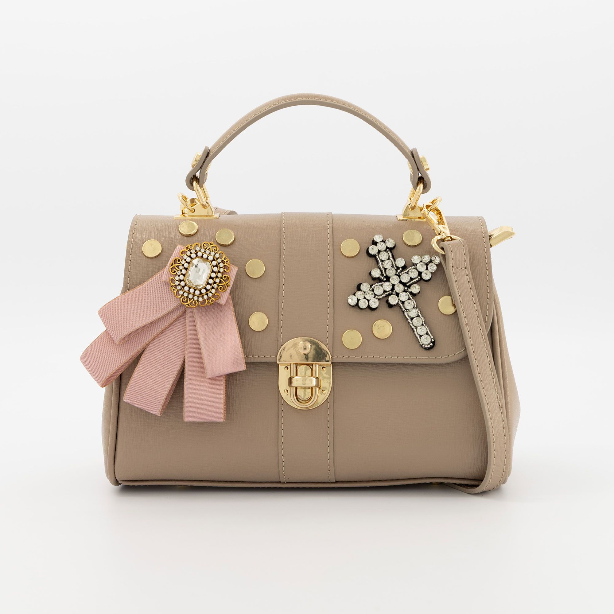 Stefano Ghilardi
Borsa a mano
decorata con strass
e tracolla regolabile