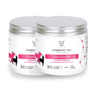 Longevity Pet
HairSkin Pet
integratore per cani
e gatti (2x30cpr)