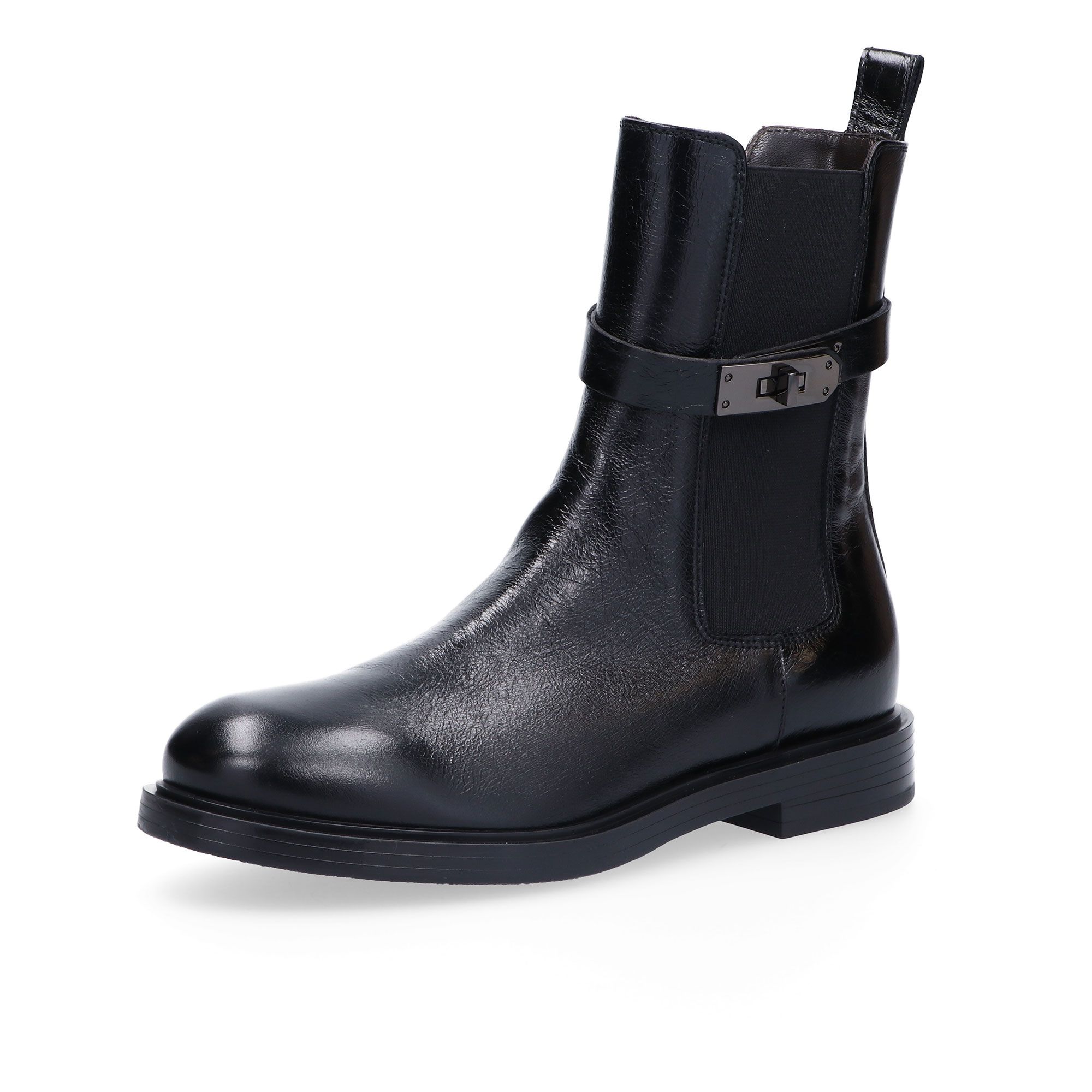 Faire Tronchetti in pelle con cinturino e tacco 2,5cm