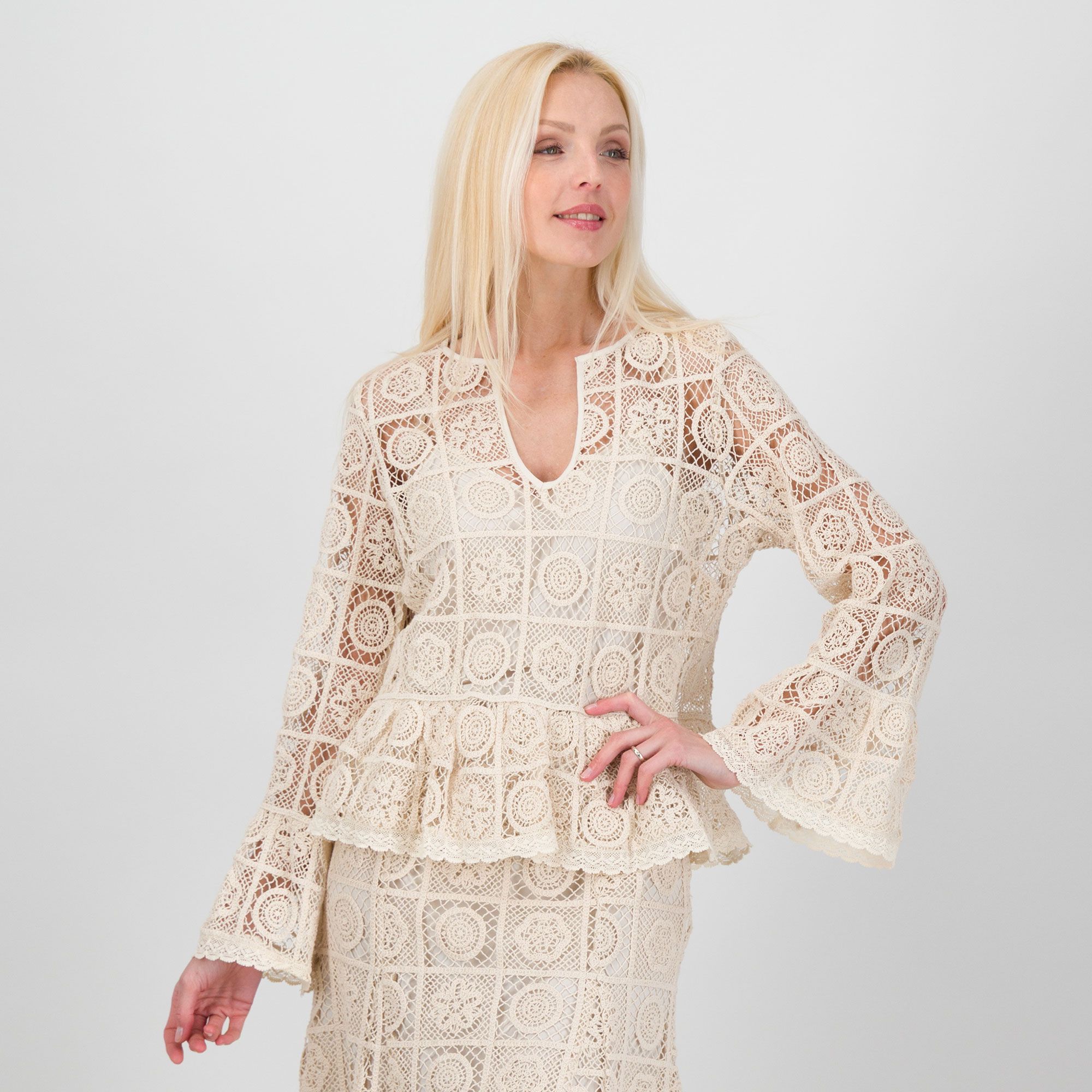 ELLE
Gonna longuette
in pizzo crochet
misto cotone