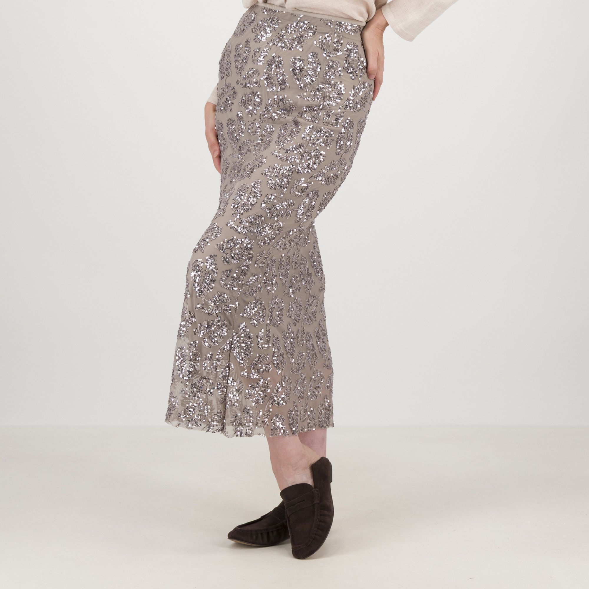 Caterina Lancini
Gonna in tulle
stretch ricamata con
paillettes