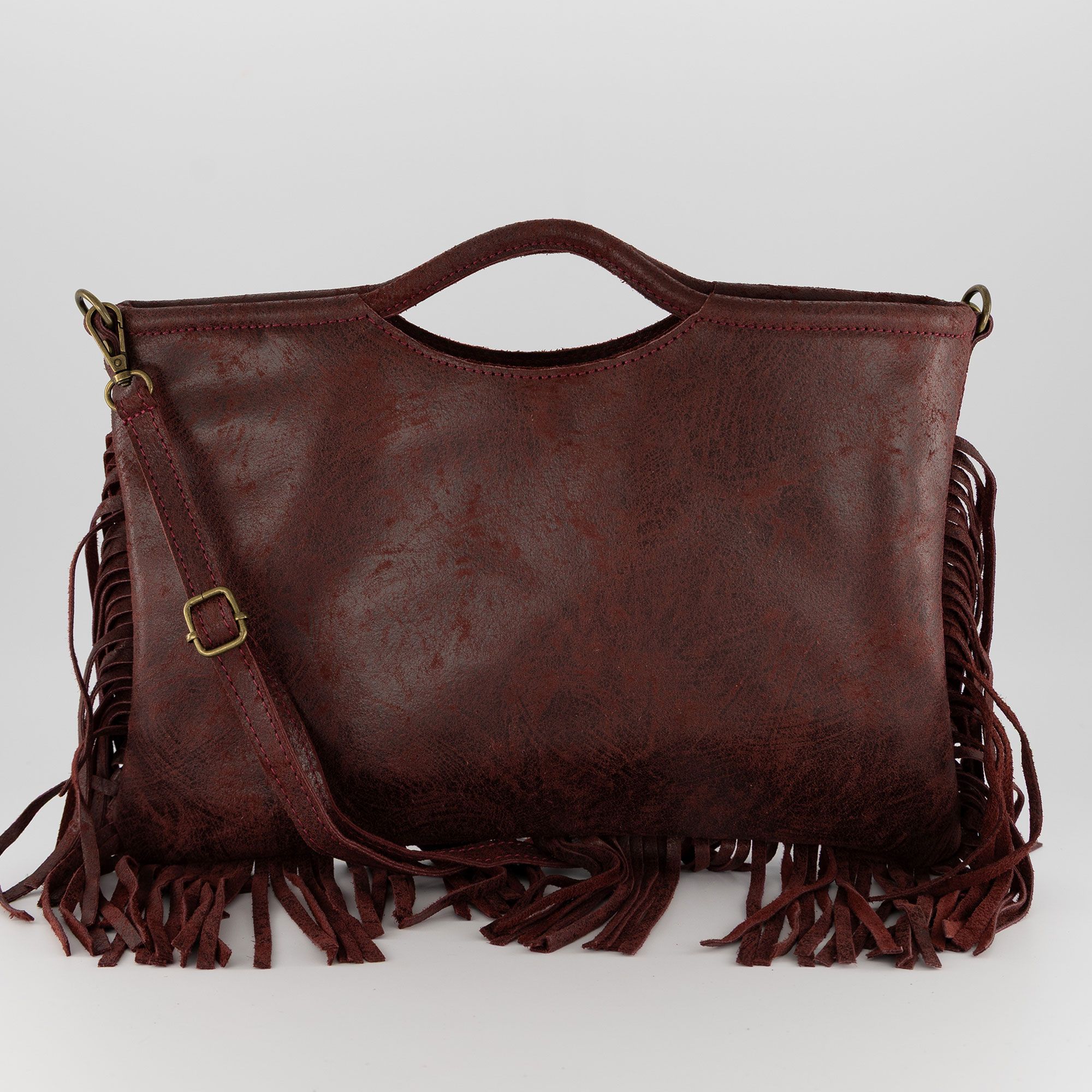 Le Corone Bags Borsa a mano Clint Midi in pelle con frange