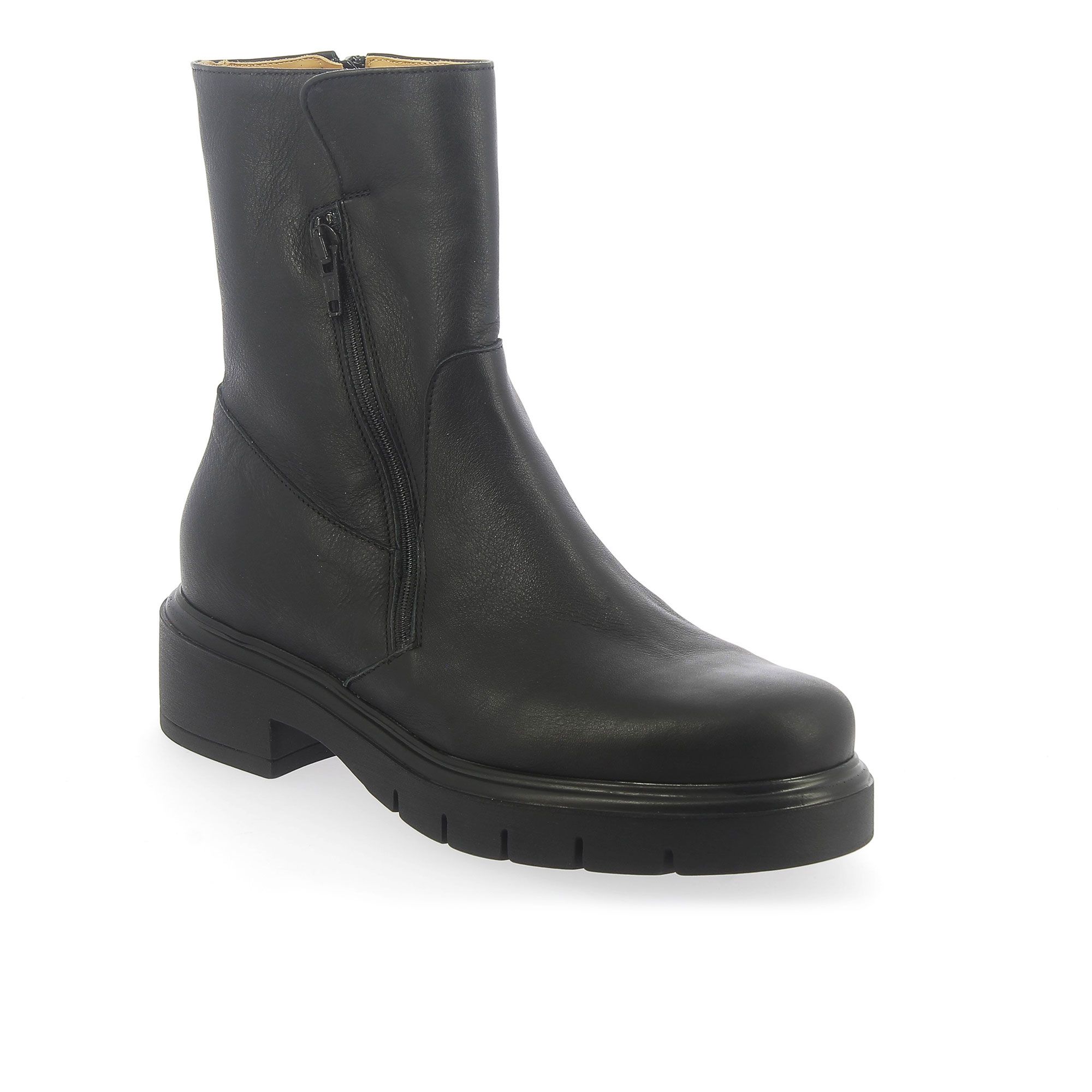 Sanagens
Tronchetti in pelle
con zip diagonale
e tacco 4 cm