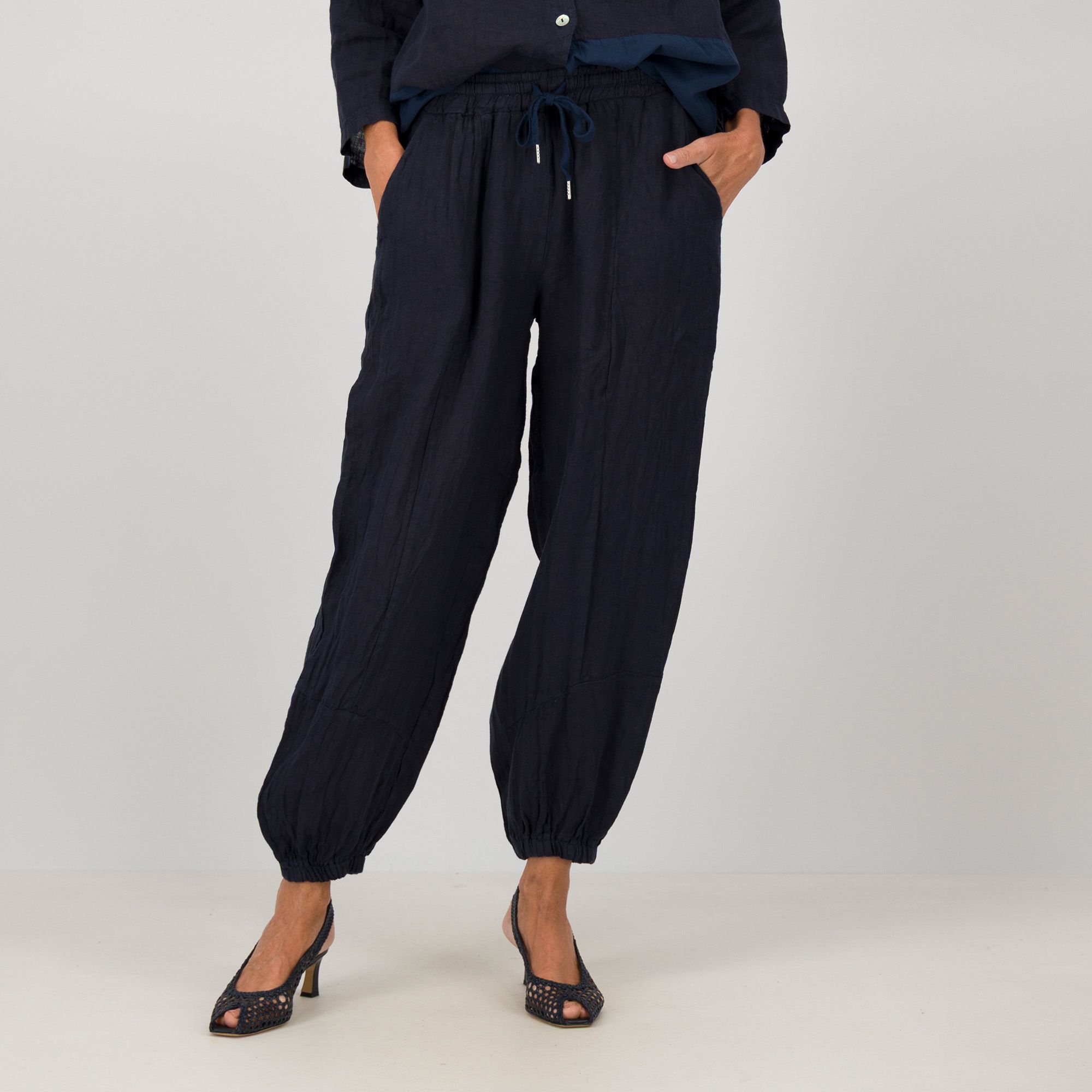 Lucrezia Sciortino Pantaloni balloon in lino con tasche