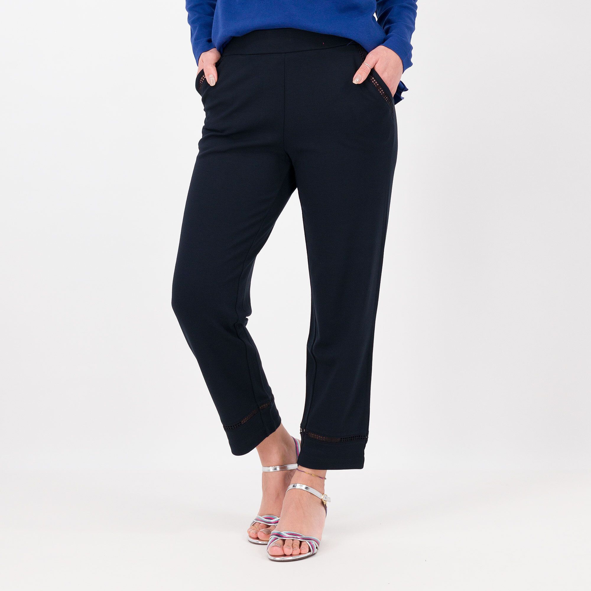 Image of Isaac Mizrahi Live Pantaloni cropped in tessuto elasticizzato061