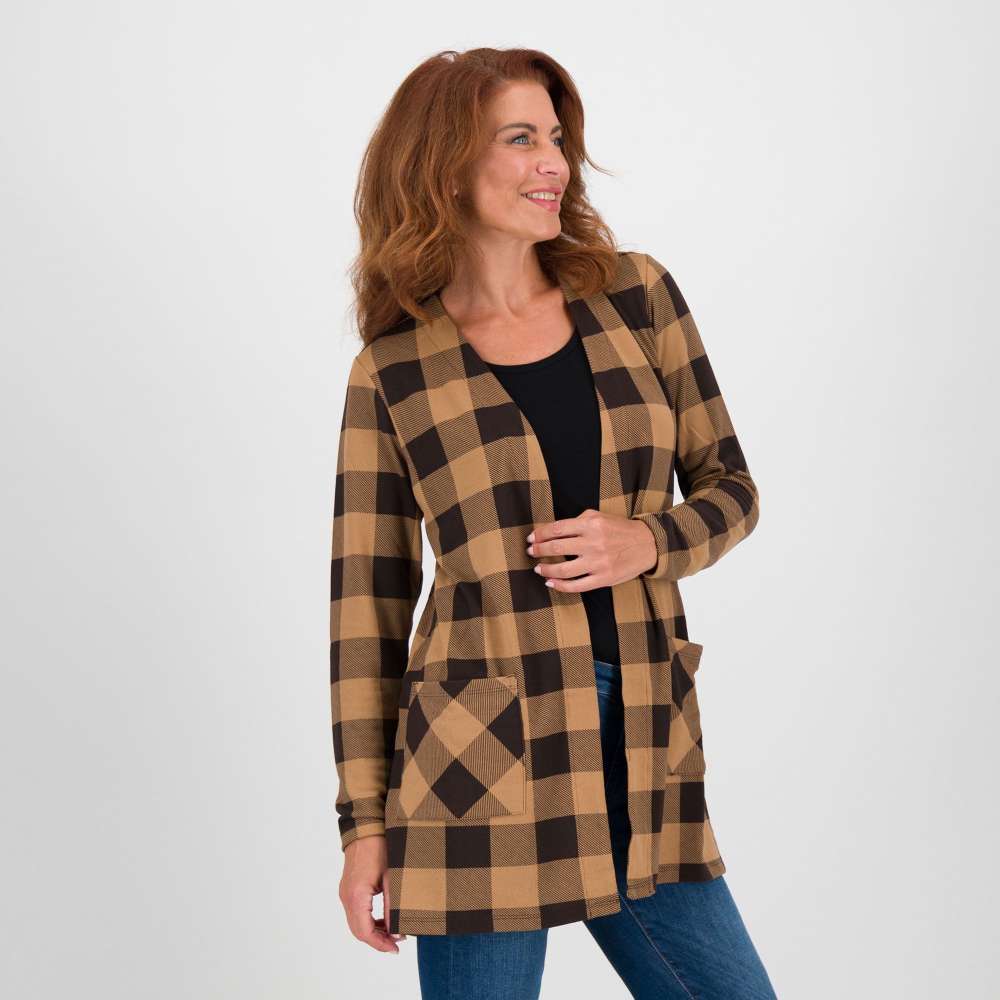 Denim & Co
Cardigan in maglia
stretch fantasia a
quadri
