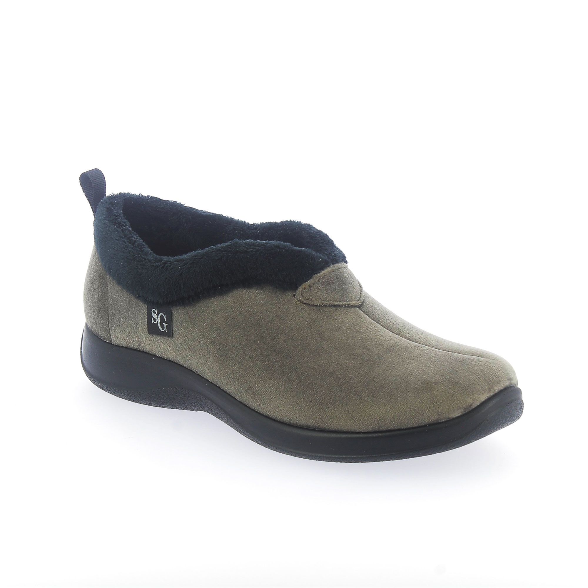 Sanagens
Pantofole in velluto
con profilo in pelo
sintetico