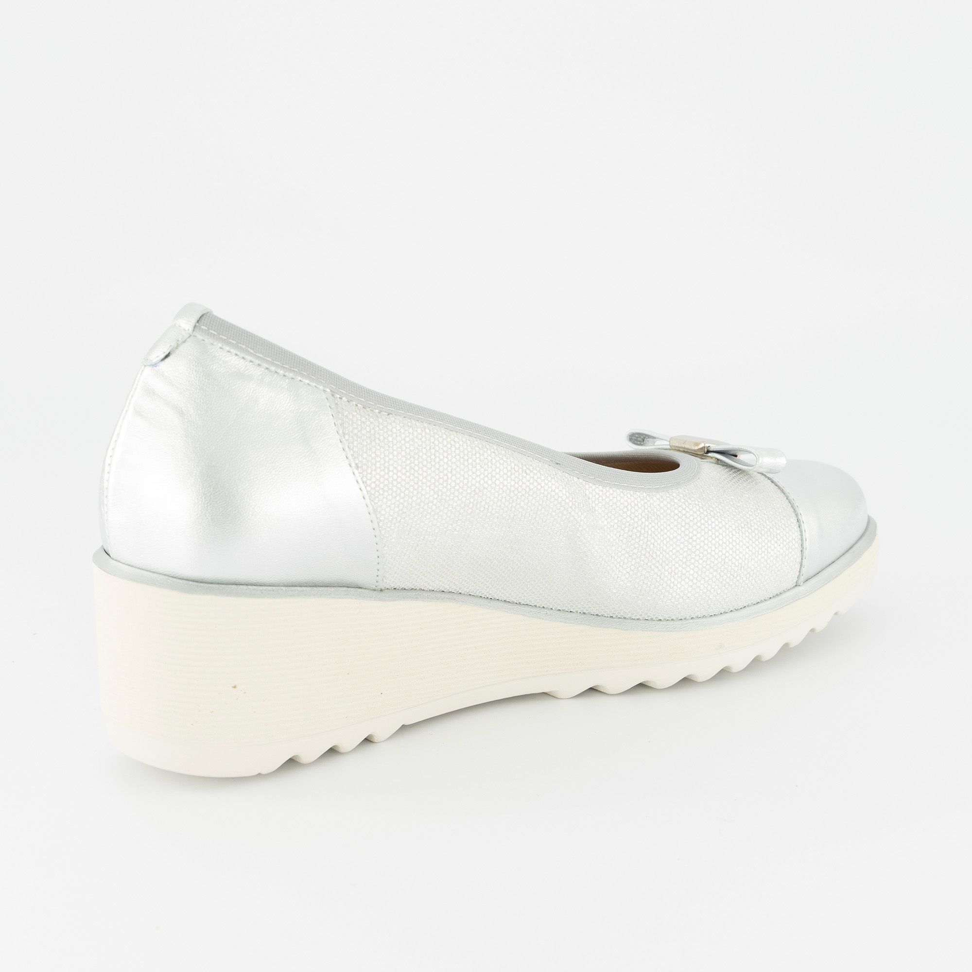 Soffice Sogno Ballerine in pelle stampata con inserti e zeppa 5 cm