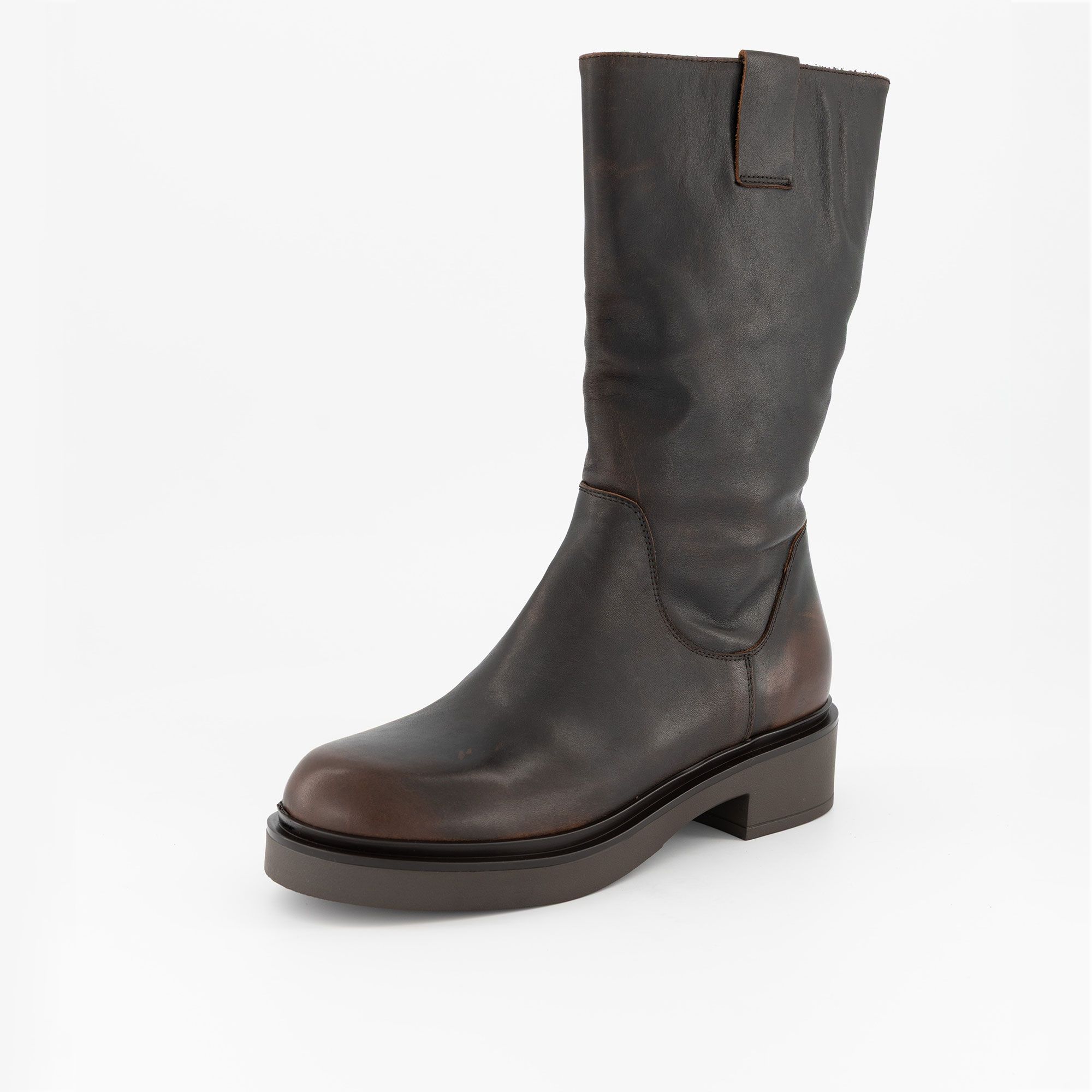 Galieti Stivali 3/4 in pelle con zip laterale tacco 4,5 cm