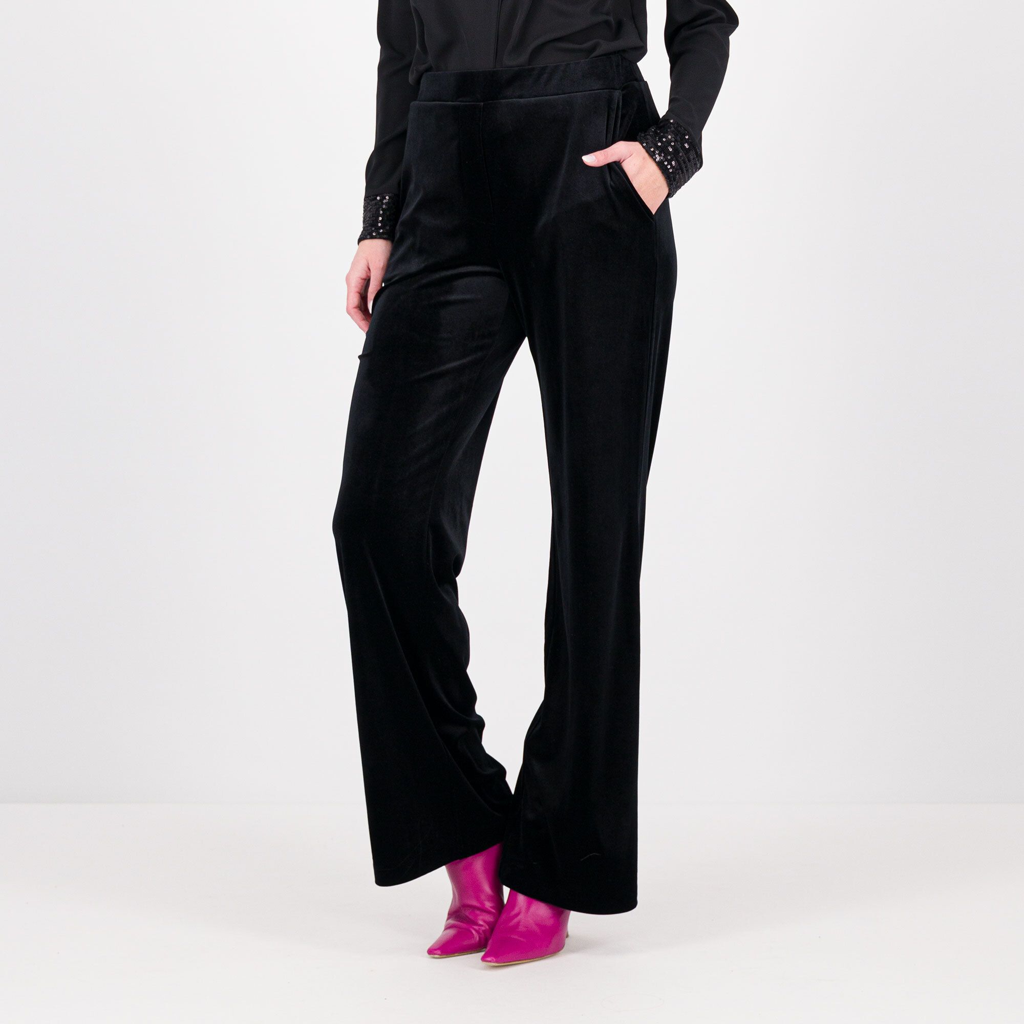 Caterina Lancini Pantaloni a zampa in velluto anche in taglia