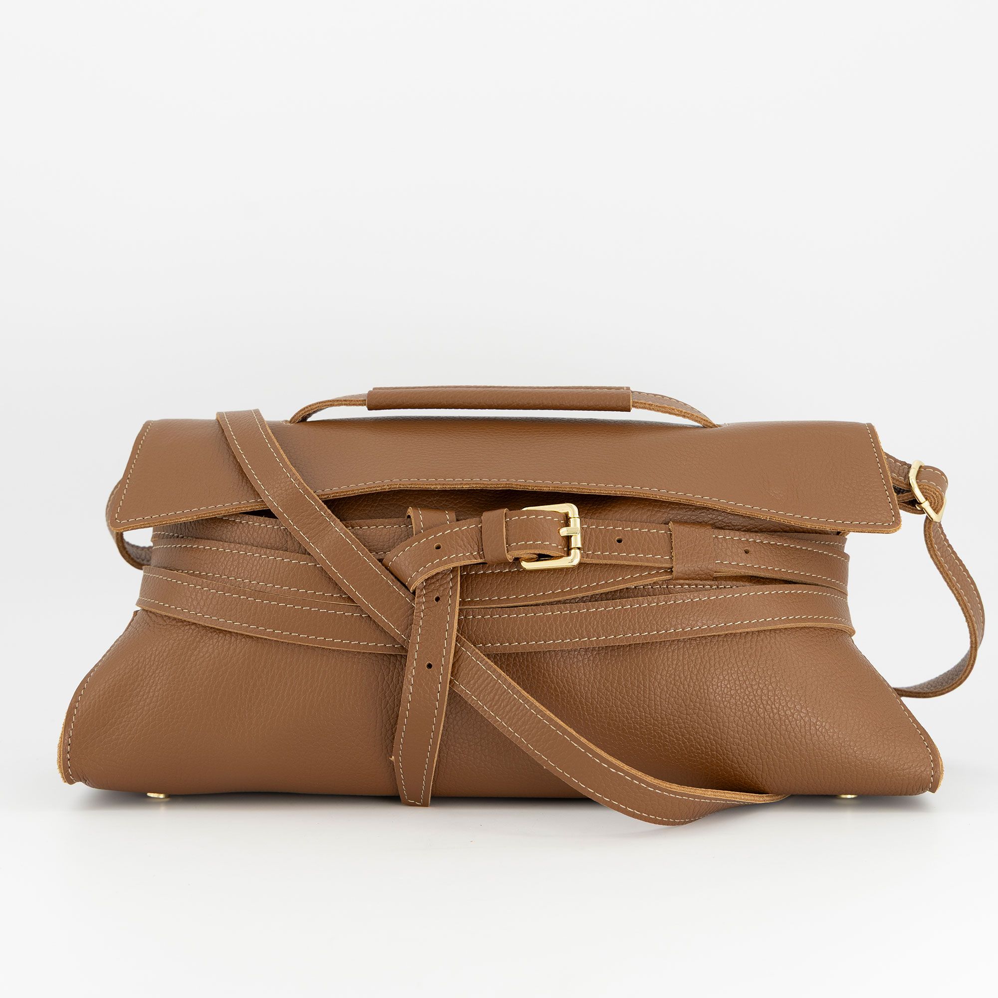 Le Corone Bags Borsa a spalla in pelle Long Belt Midi con tracolla