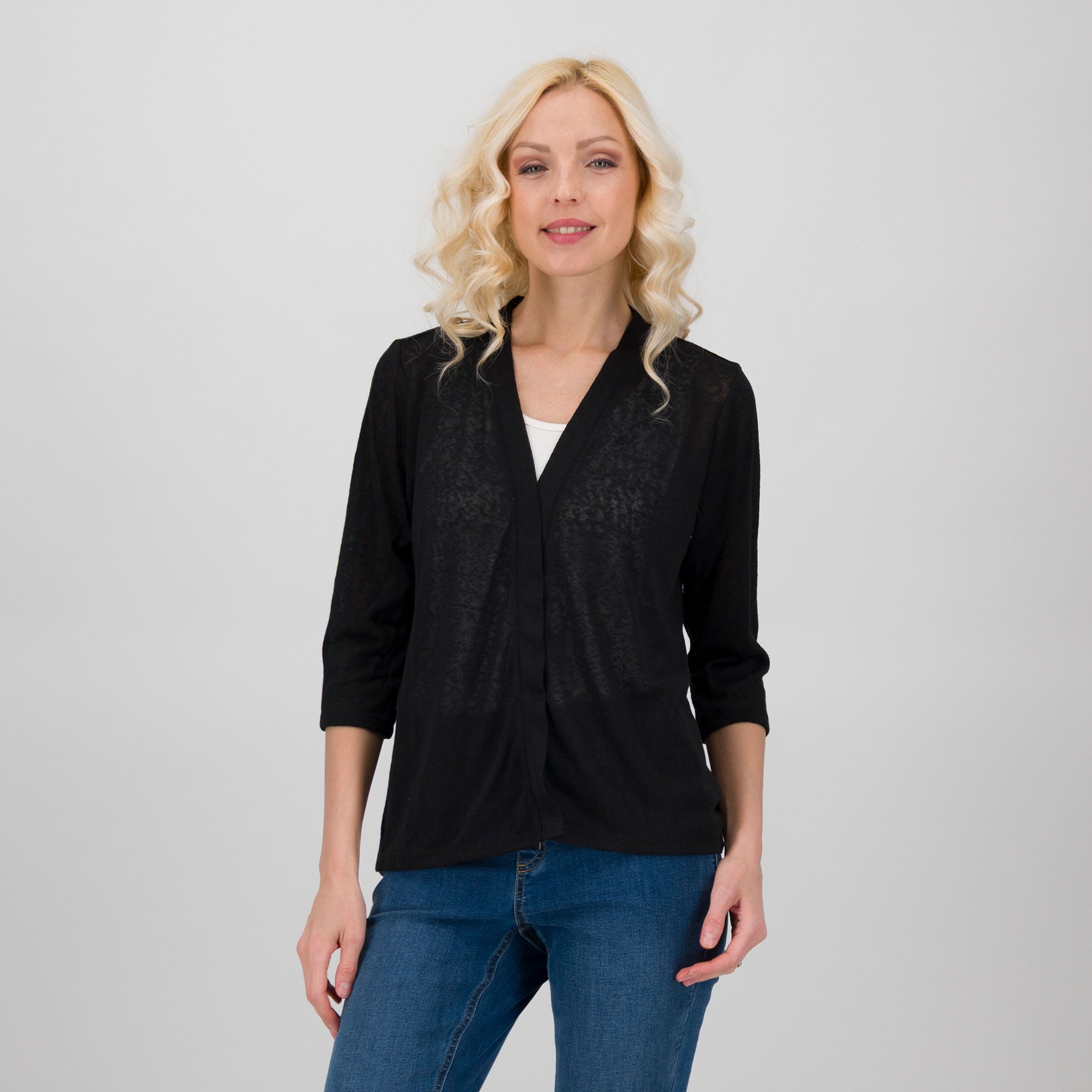 Denim & Co Cardigan con scollo a V