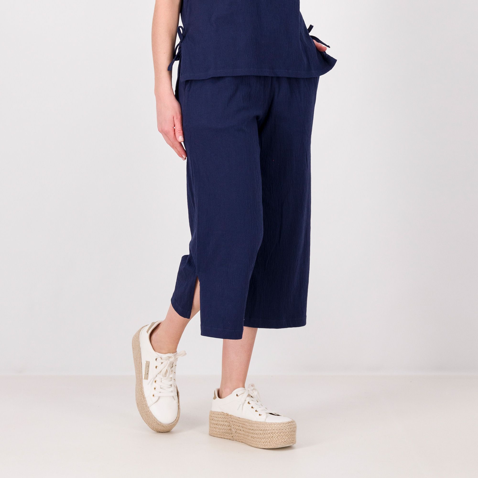 Image of Cuddle Duds Pantaloni cropped con elastico in vita061