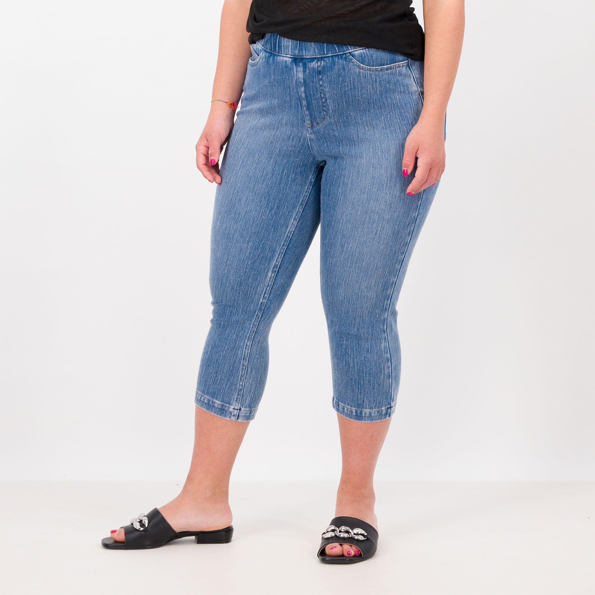 Image of Isaac Mizrahi Live Pantaloni capri in jeans061