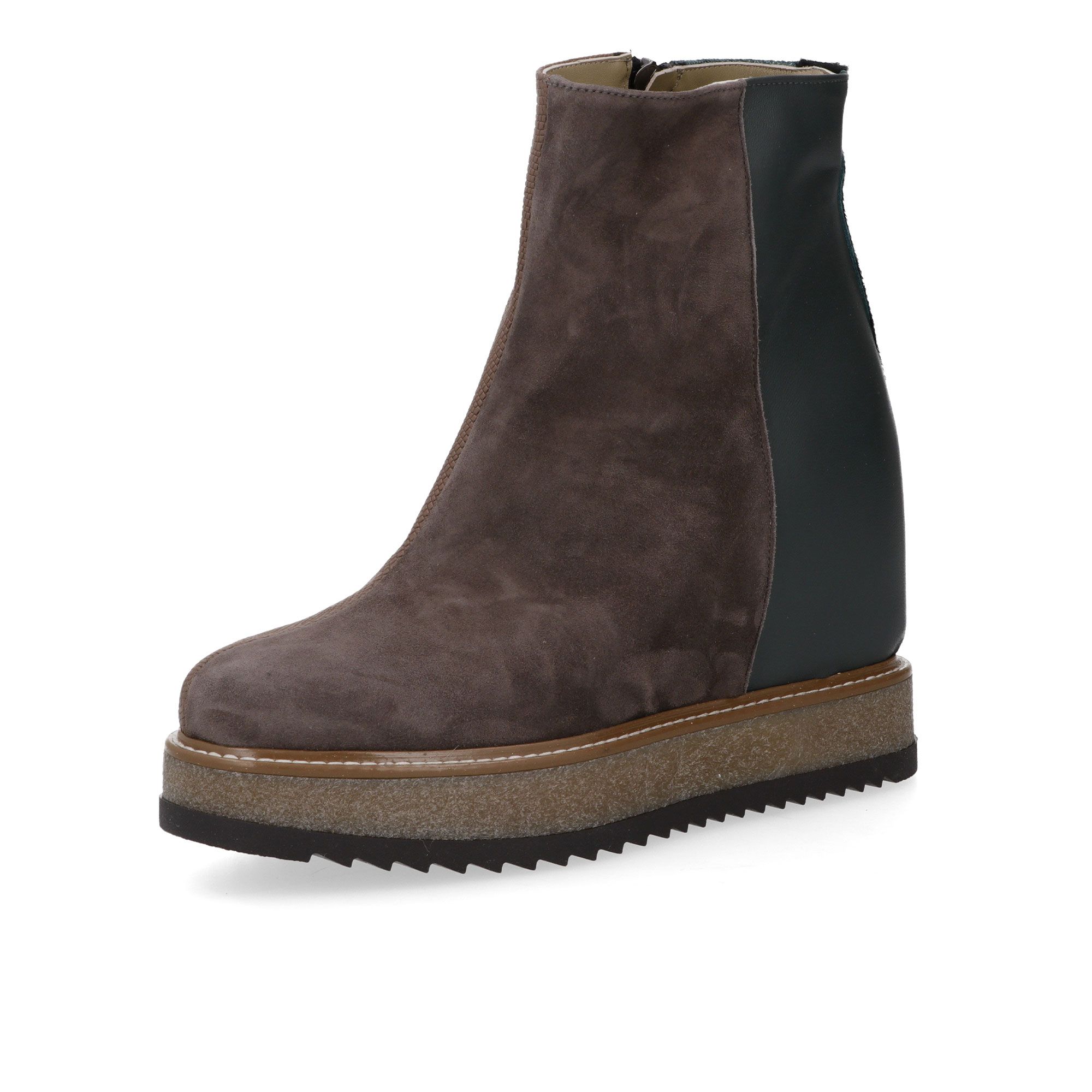 Ebarrito
Stivaletti in pelle
patchwork con
zeppa 11 cm