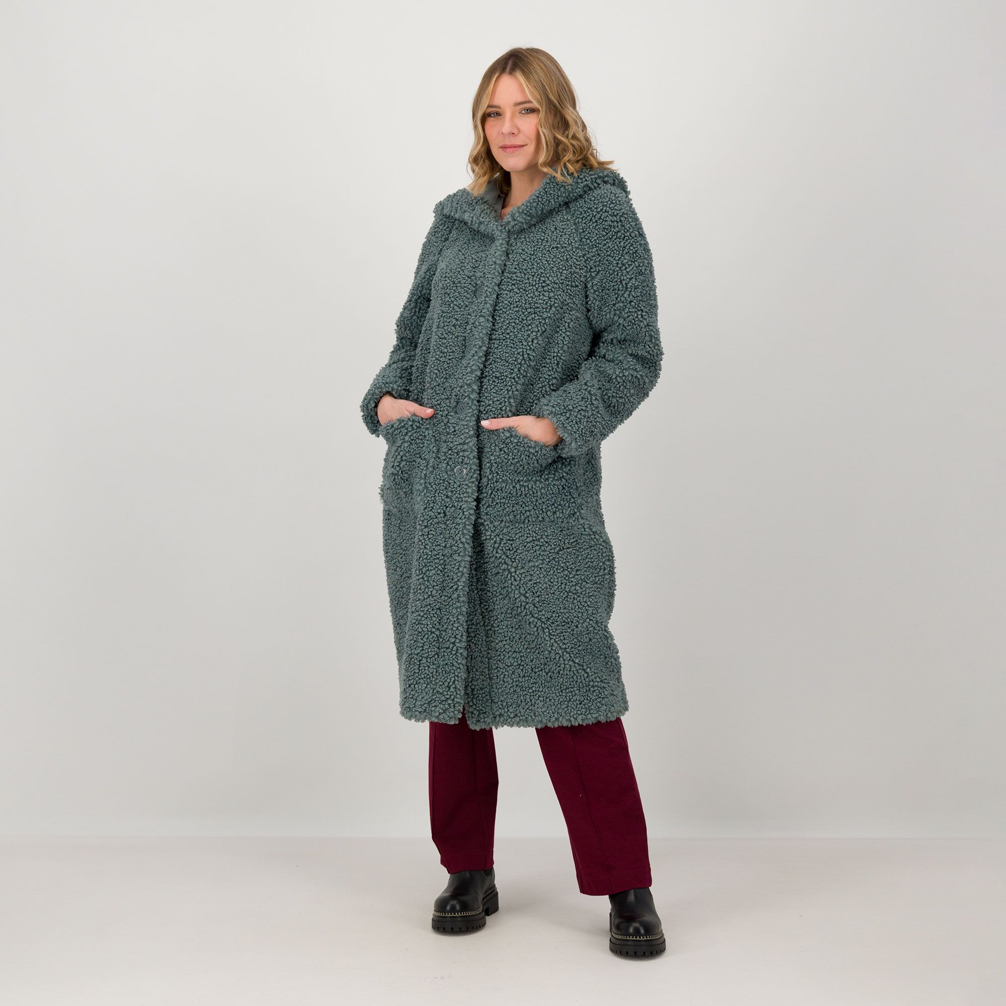 SHEIN Ragazza Tween Cappotto teddy aperto davanti con cappuccio | SHEIN ALIA