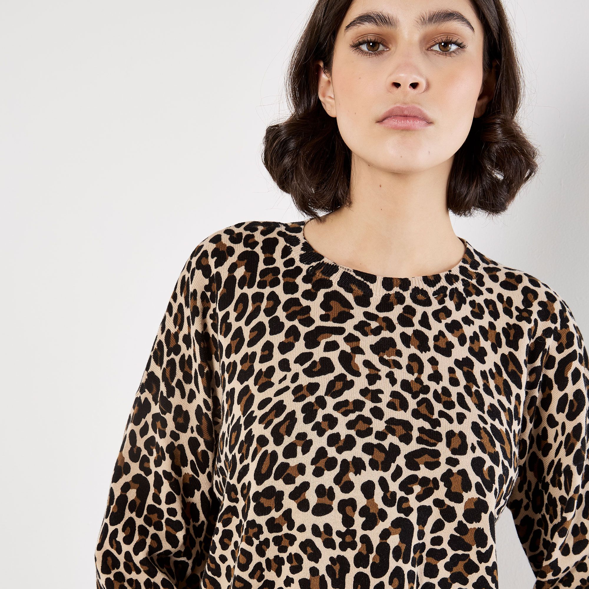 IChunhua Camicetta Tunica Donna Maniche Lunghe – Stampa Leopardata – Leggera E Casual