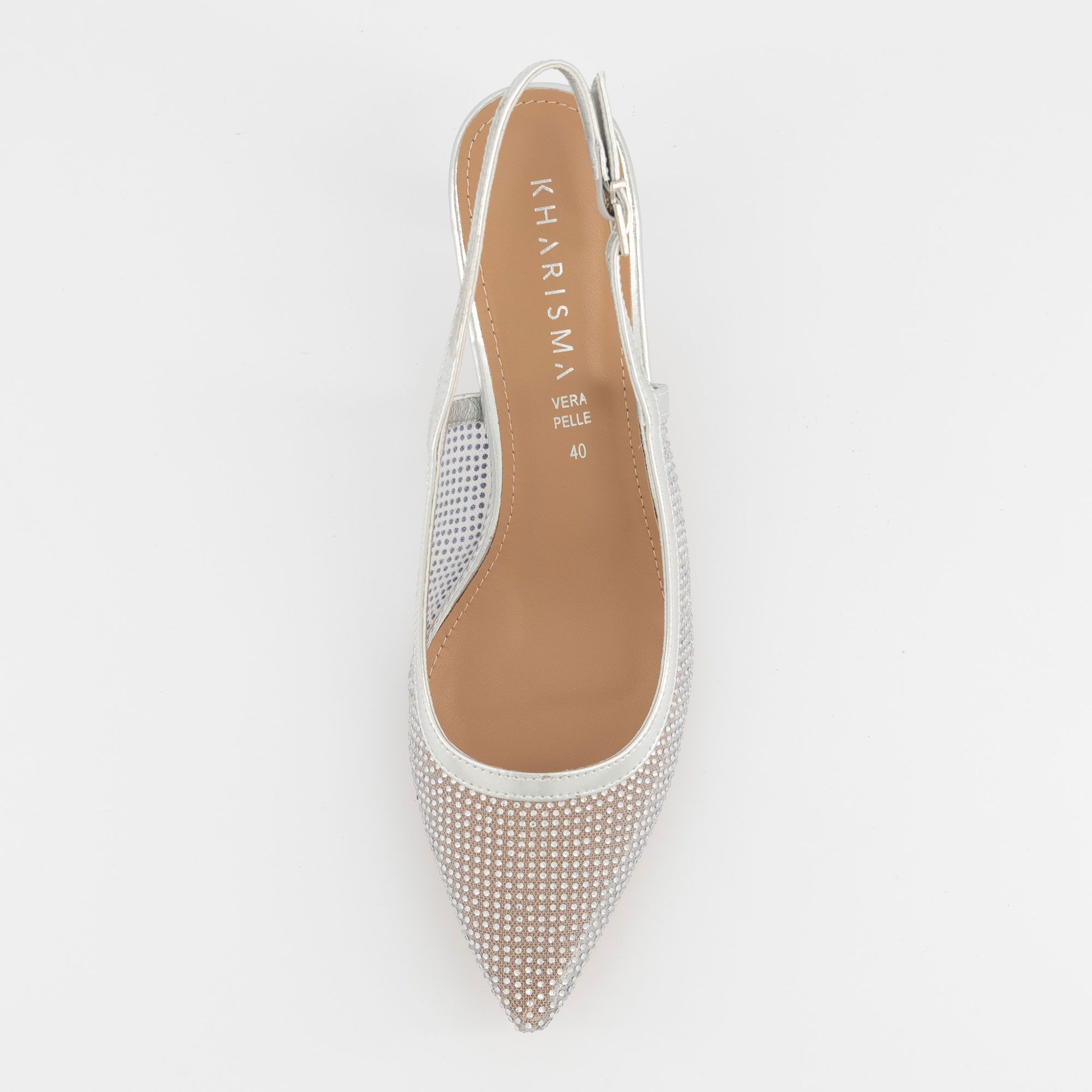 Kharisma Slingback tomaia in rete con cinturino e tacco 6 cm