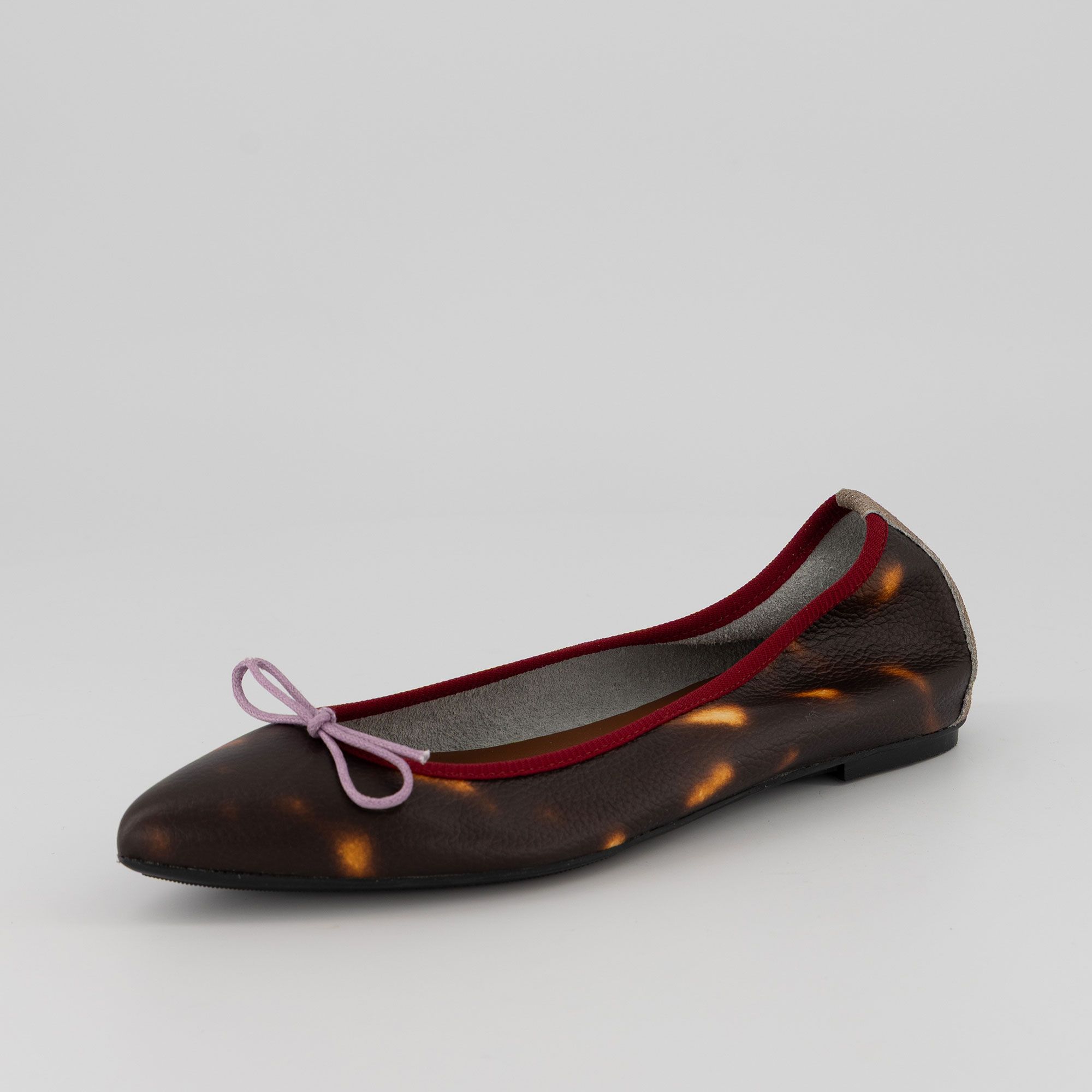 Ebarrito
Ballerine in pelle
patchwork con
fiocchetto