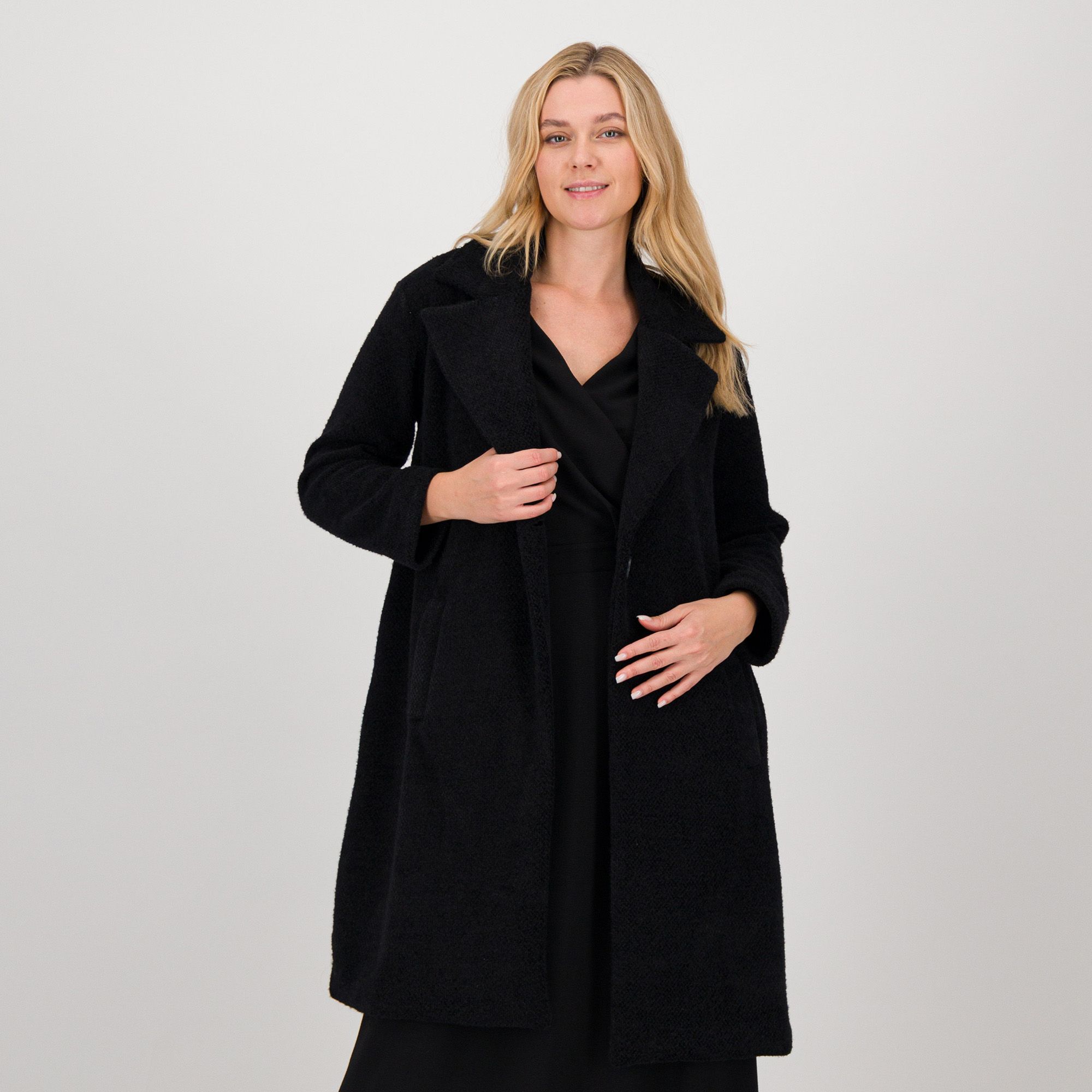 Image of M’ama Cappotto in maglia effetto velour con collo revers061