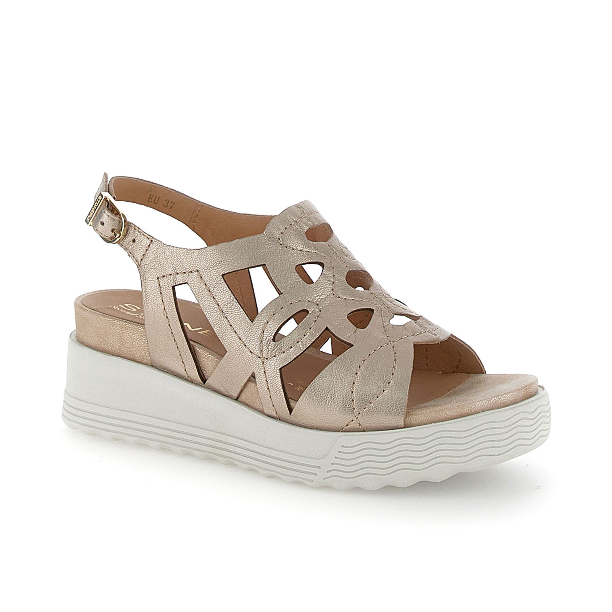 Stonefly
Sandali in pelle
nappa con cinturino
e suola 6 cm