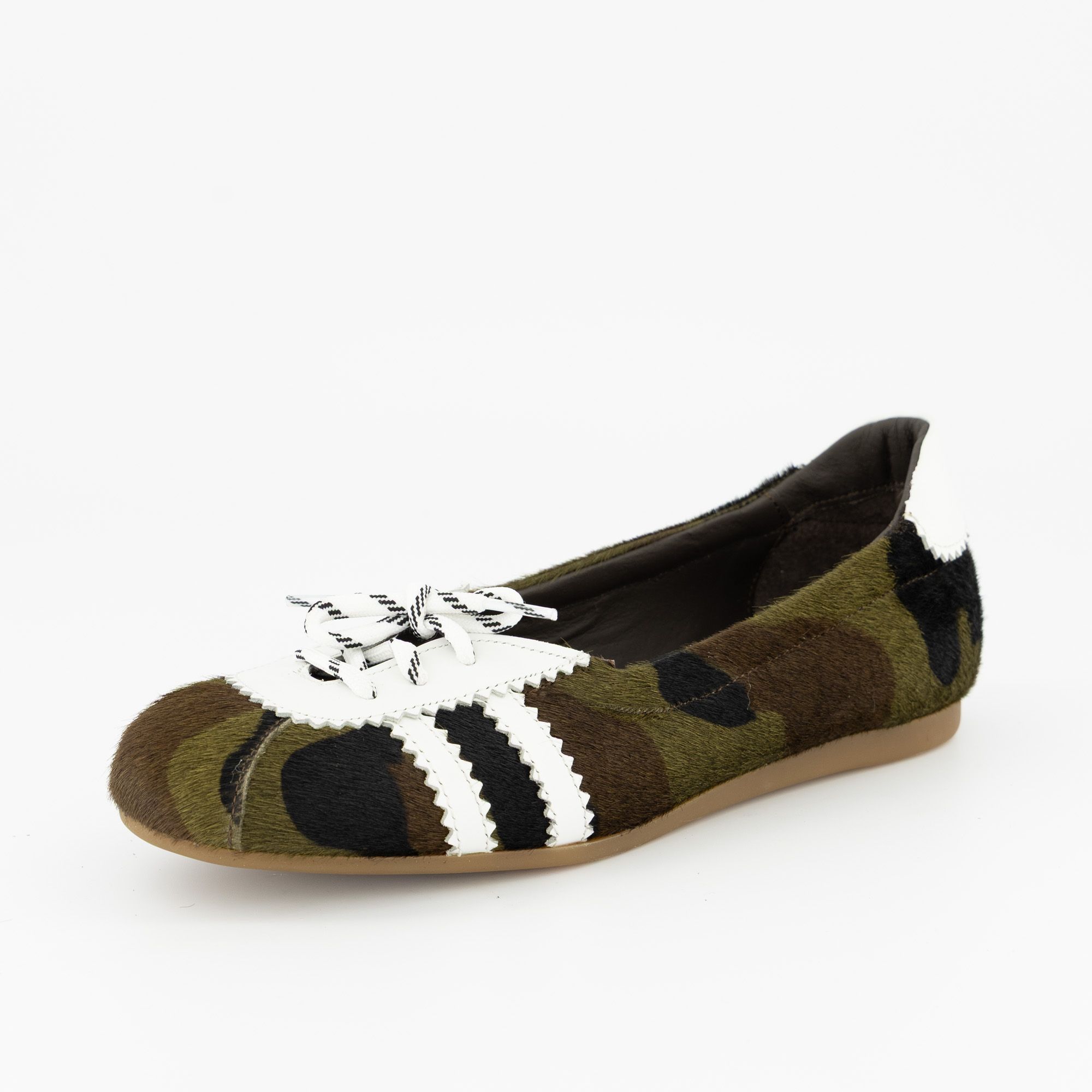 Galieti Ballerine in pelle cavallino e suola 1,5 cm
