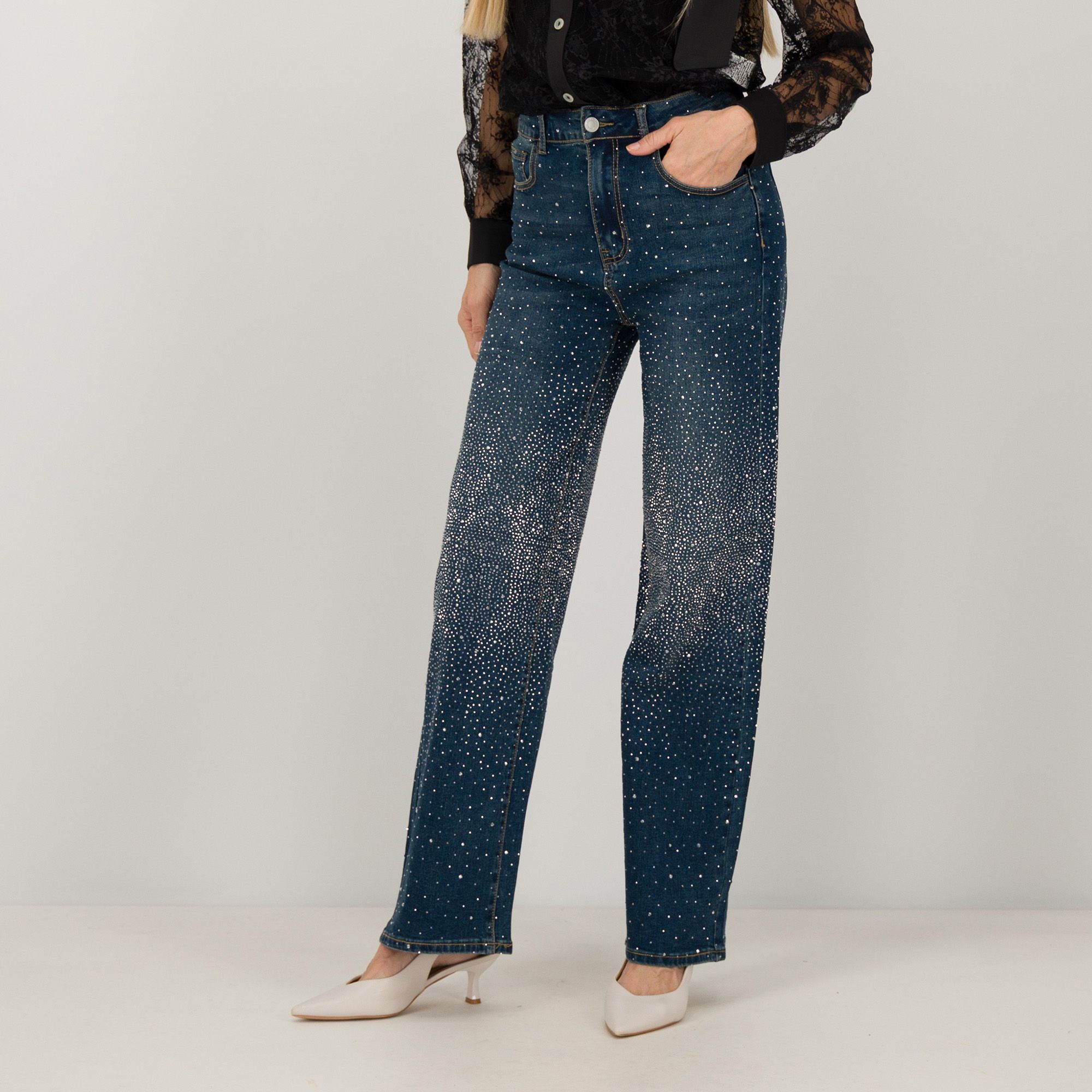 Angela Mele Milano
Jeans 5 tasche
con strass