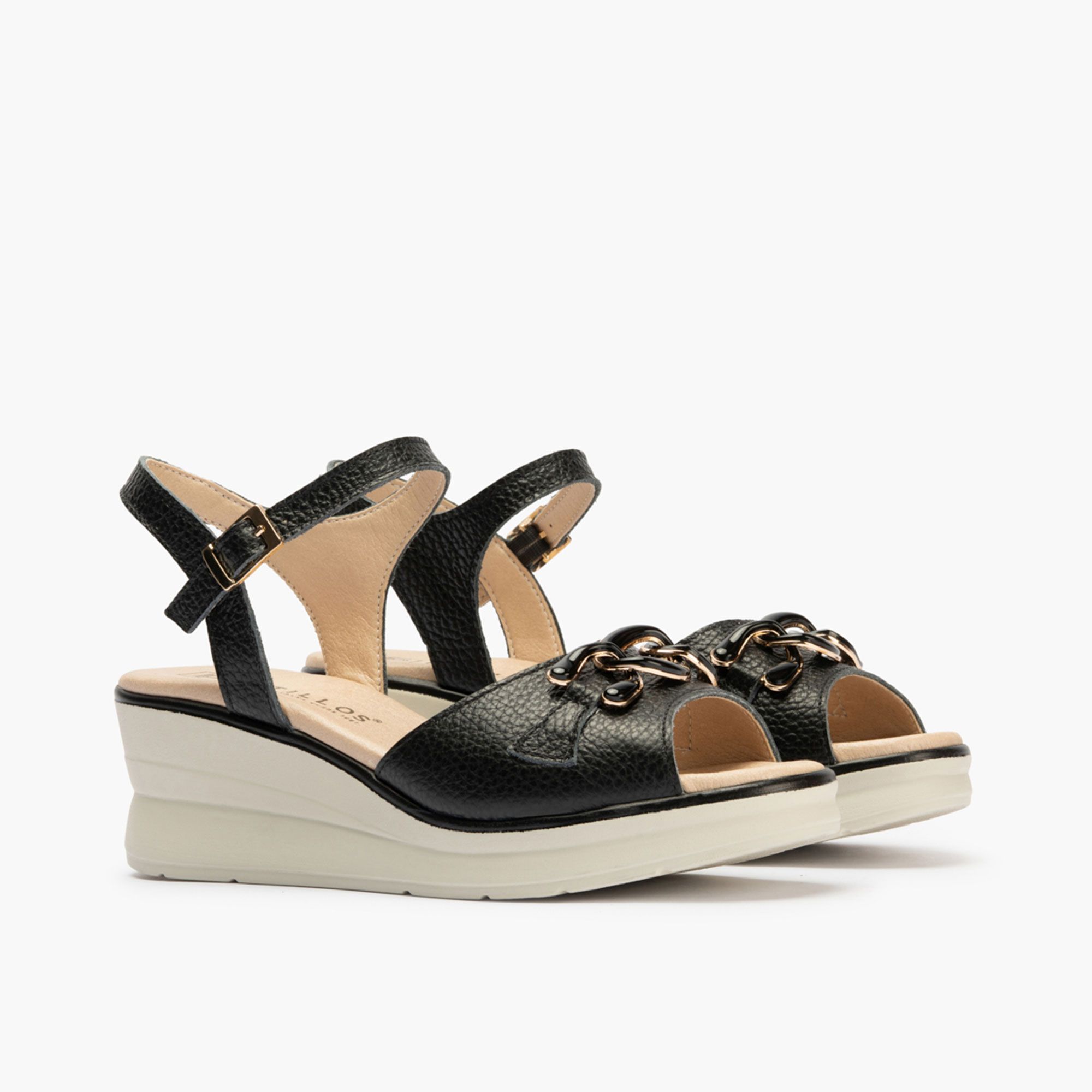 Pitillos Sandali in pelle con cinturino e suola 6 cm