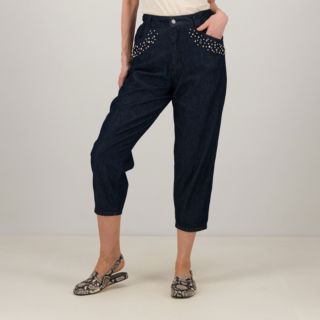 Enjoy
Jeans con
castoni, perle e
strass