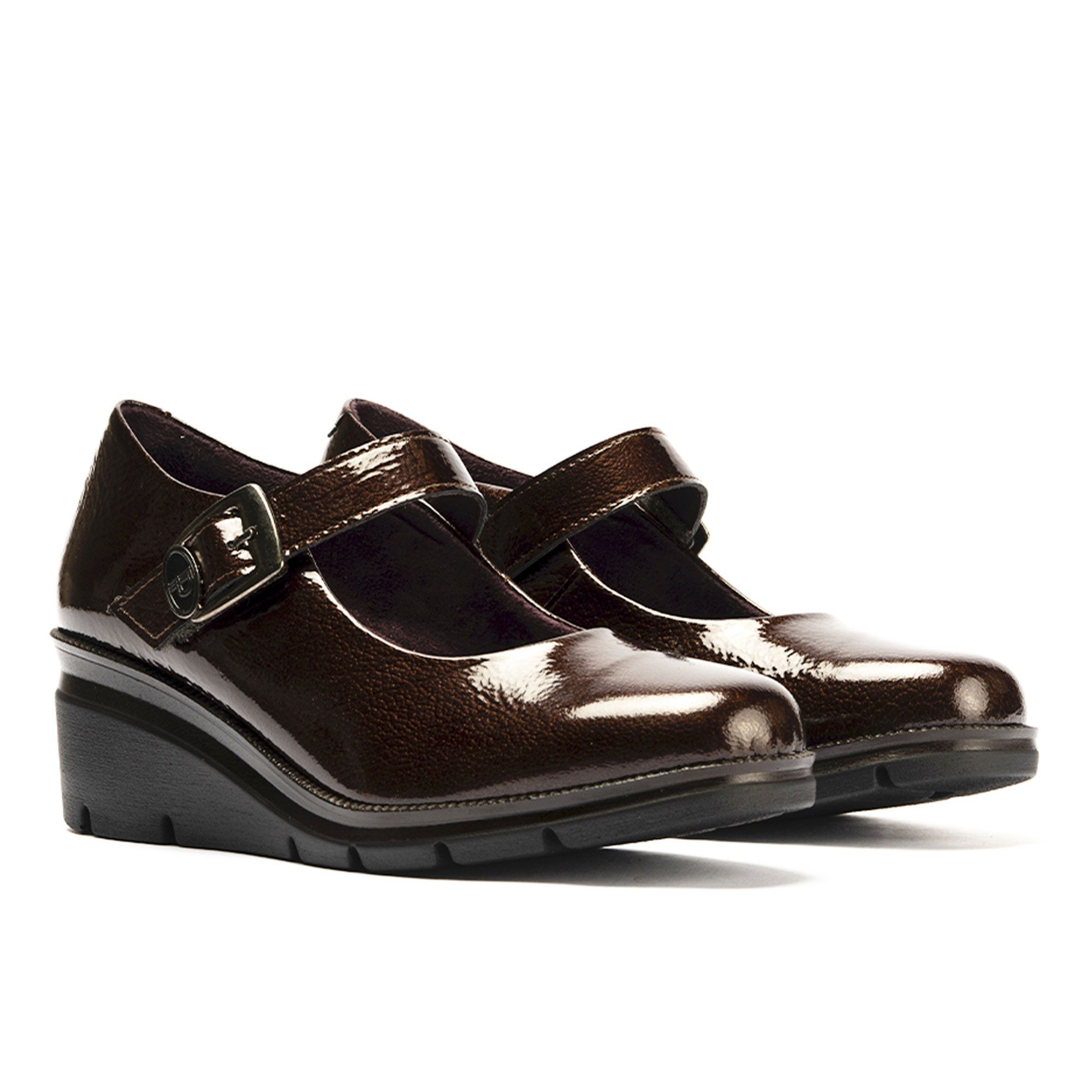 Pitillos
Mary Jane in pelle
vernice Naplak
con zeppa 5 cm