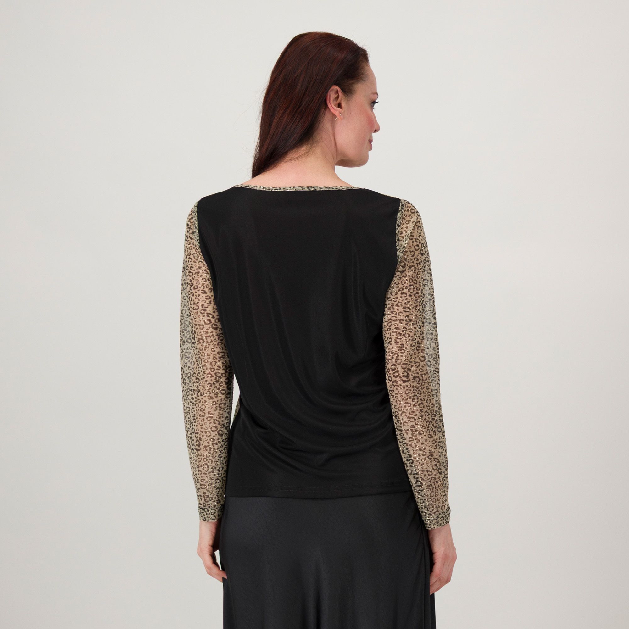 Officina della Moda Blusa a maniche fantasia animalier