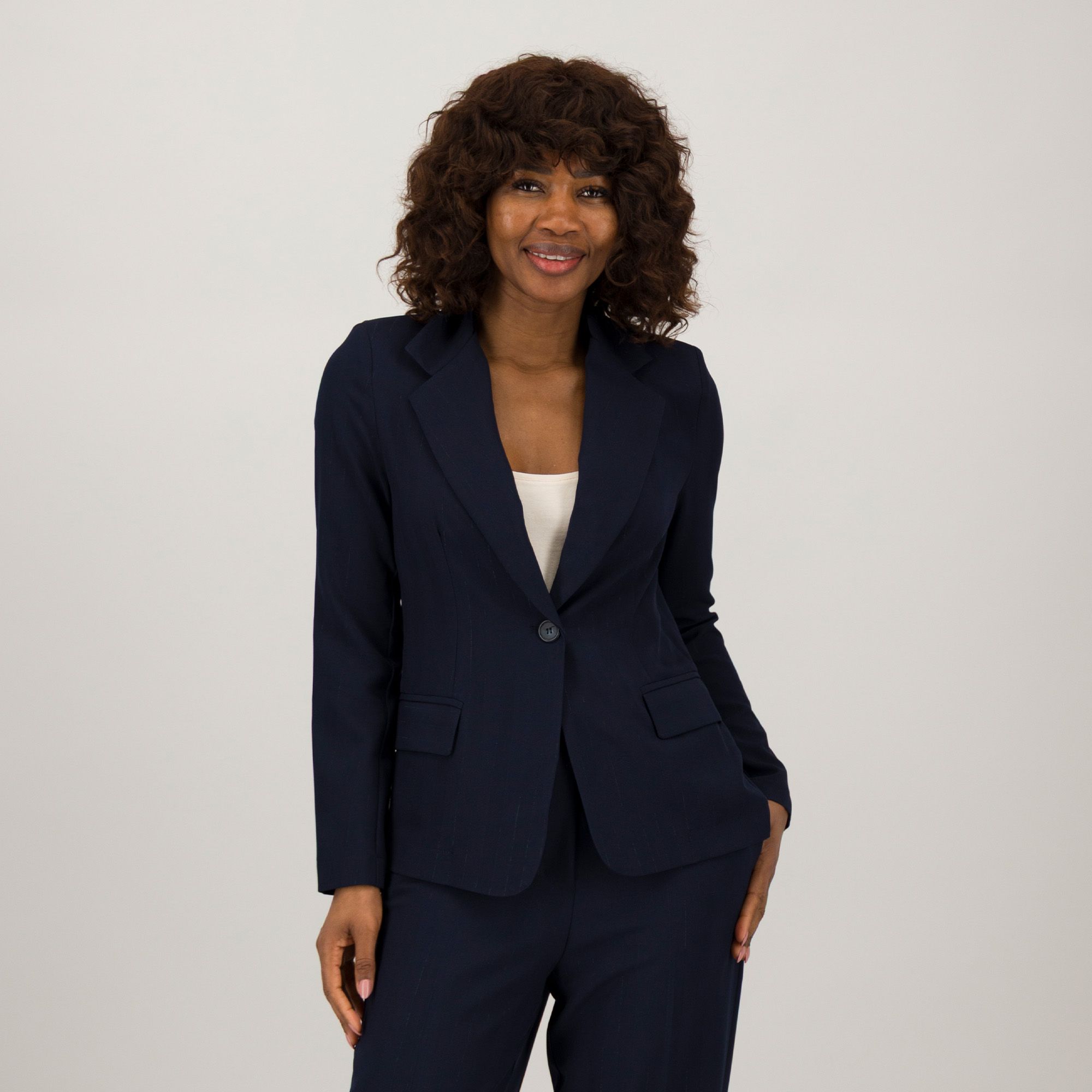 Risskio Giacca in tessuto gessato con collo rever