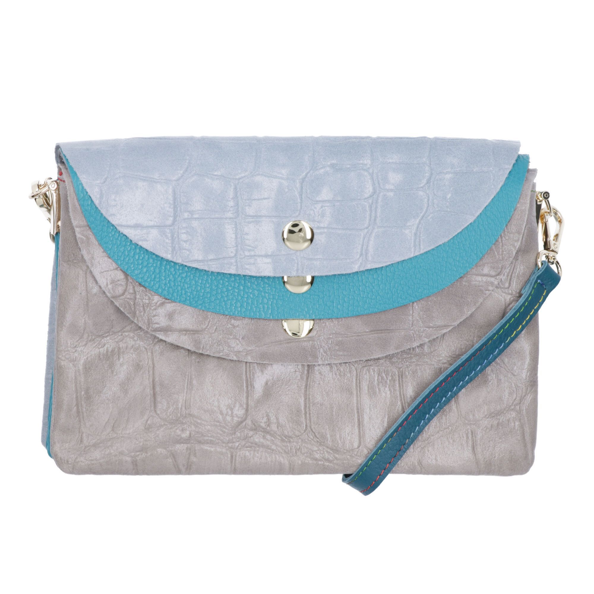 QVC Ebarrito Pochette in pelle patchwork con tracolla removibile