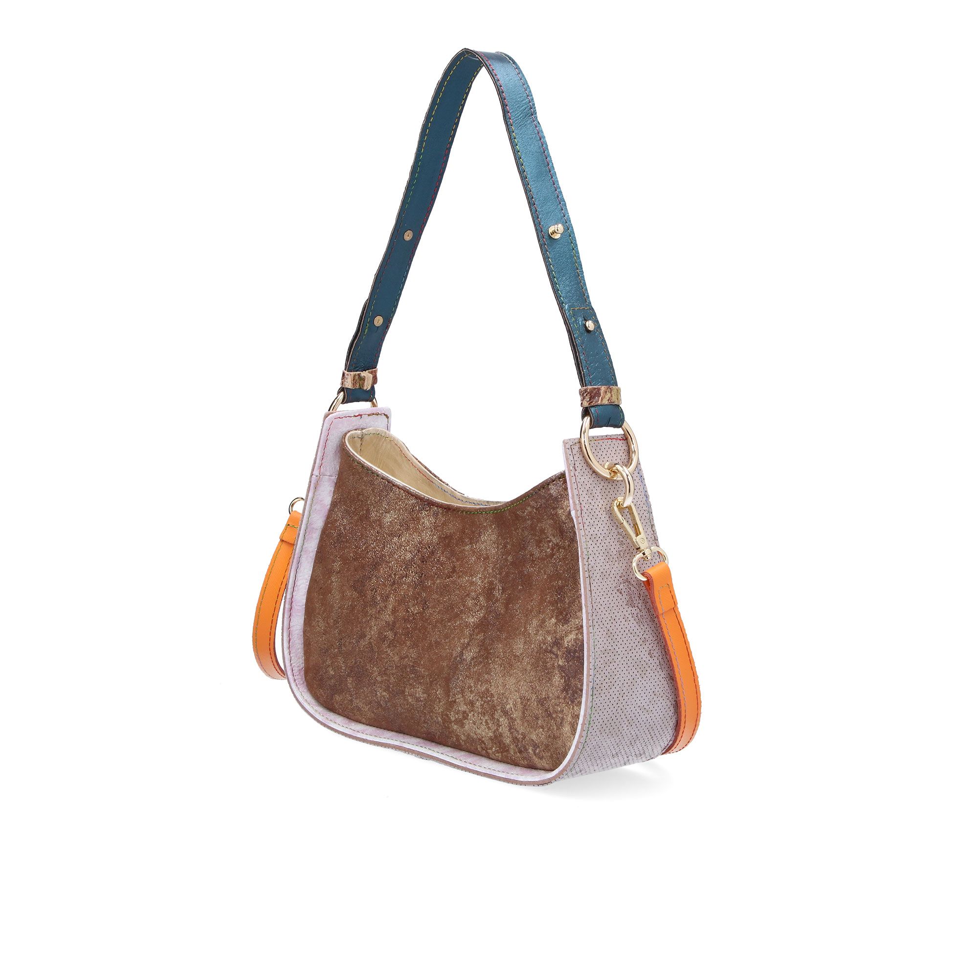 Image of Ebarrito Borsa a spalla in pelle patchwork con tracolla061