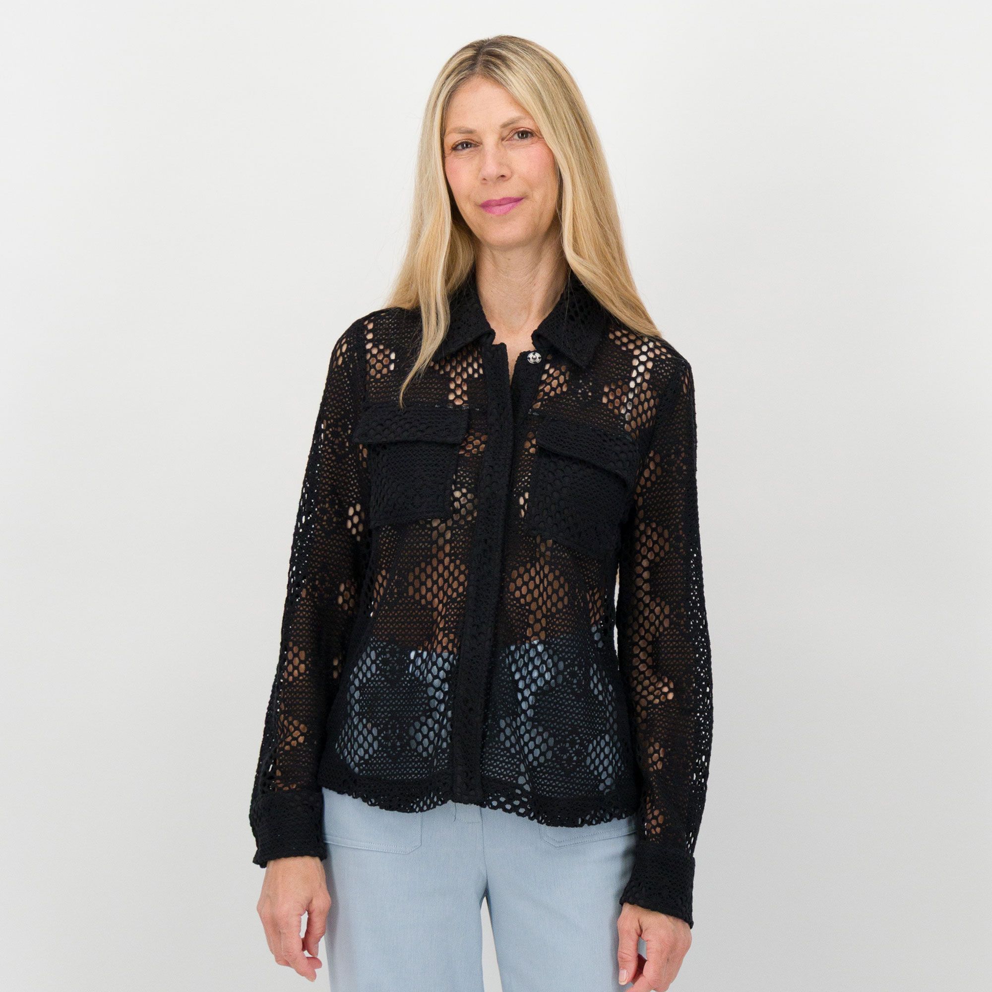 Grey by Jhoan Sebastian Grey Giacca a camicia in crochet